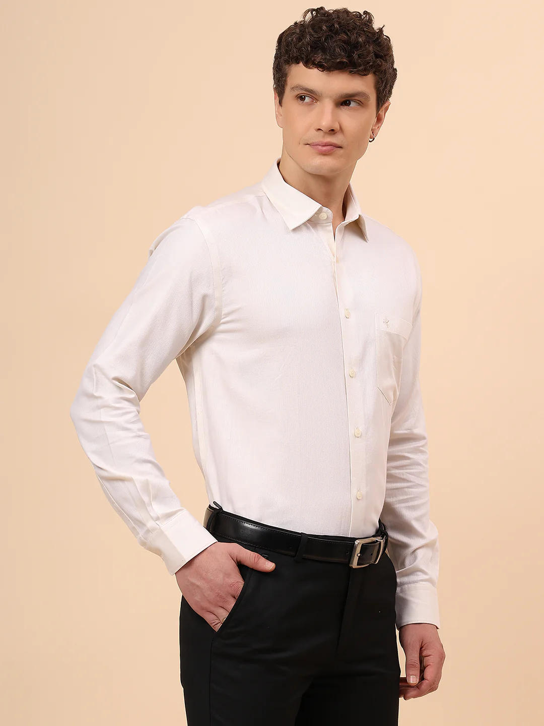 Formal Shirt for Men l Breathable & Soft with Color Fastness Regular Fit Spread Collar Neck Cotton Fabric Solid Pattern - Image 5