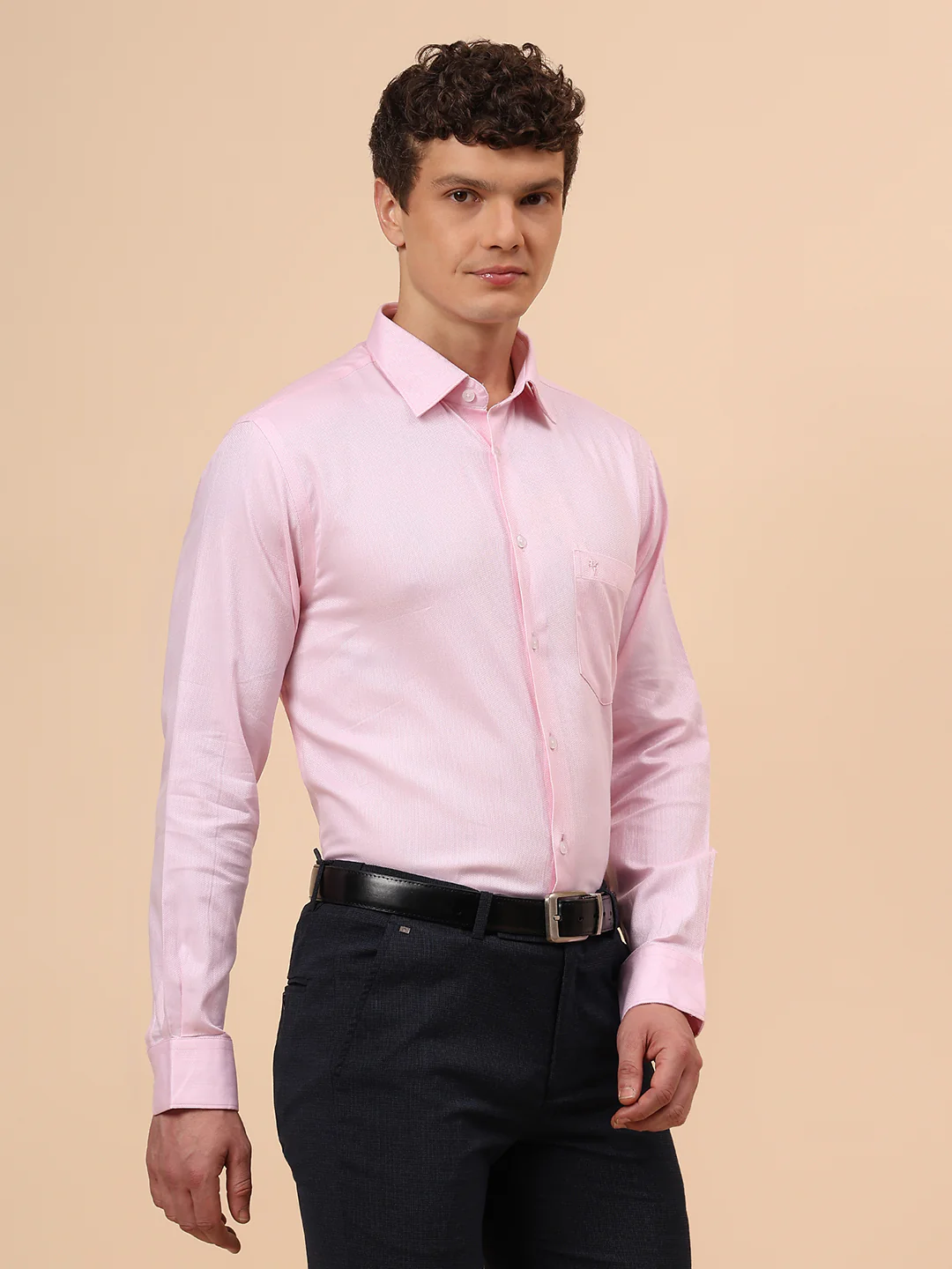 Formal Shirt for Men l Breathable & Soft with Color Fastness Regular Fit Spread Collar Neck Cotton Fabric Self Design Pattern - Image 5