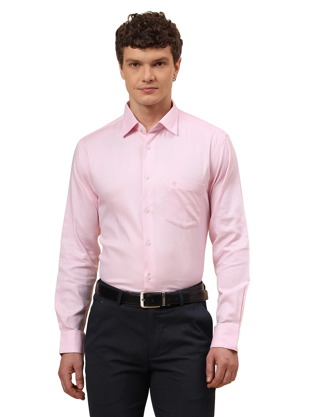 Formal Shirt for Men l Breathable & Soft with Color Fastness Regular Fit Spread Collar Neck Cotton Fabric Self Design Pattern - Image 9