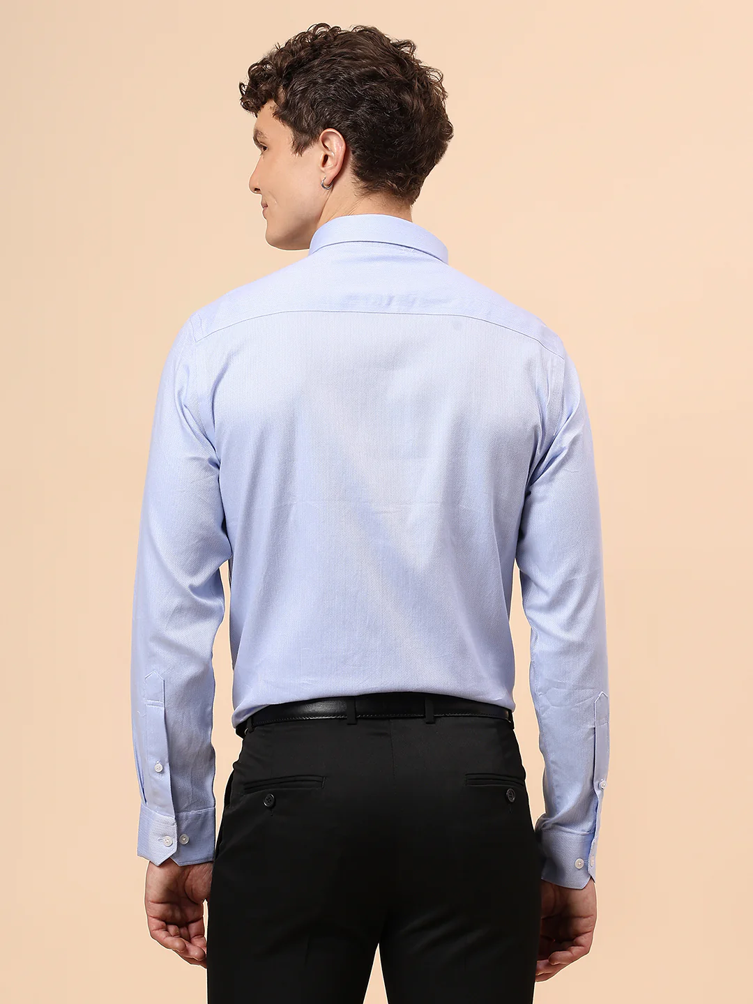 Formal Shirt for Men l Breathable & Soft with Color Fastness Regular Fit Spread Collar Neck Cotton Fabric Self Design Pattern - Image 6