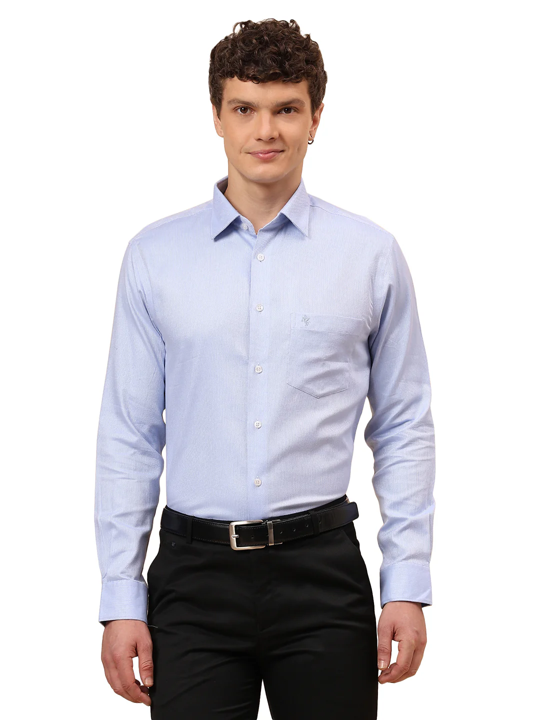 Formal Shirt for Men l Breathable & Soft with Color Fastness Regular Fit Spread Collar Neck Cotton Fabric Self Design Pattern - Image 9