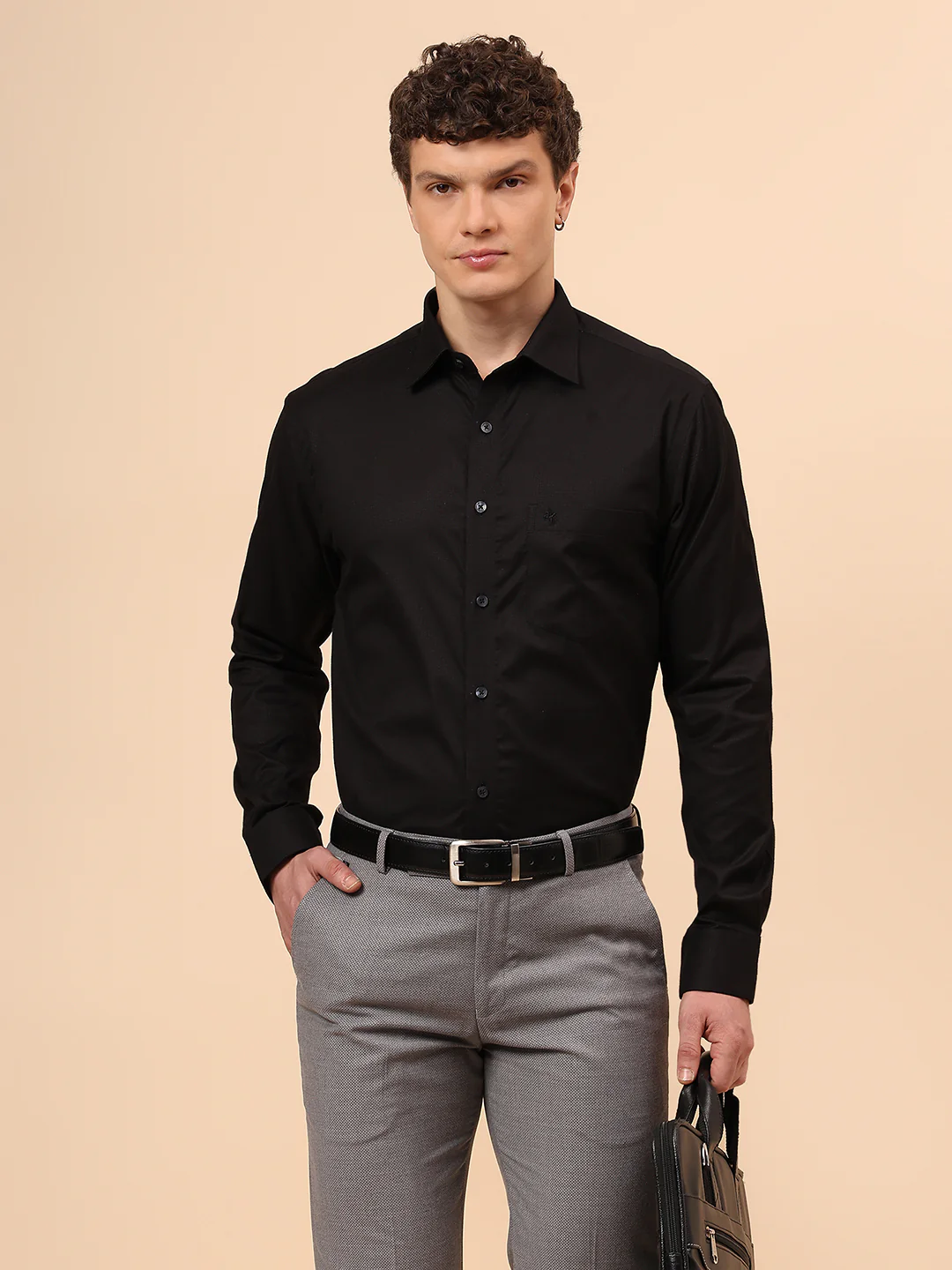 Formal Shirt for Men l Breathable & Soft with Color Fastness Regular Fit Spread Collar Neck Cotton Fabric Solid Pattern - Image 2