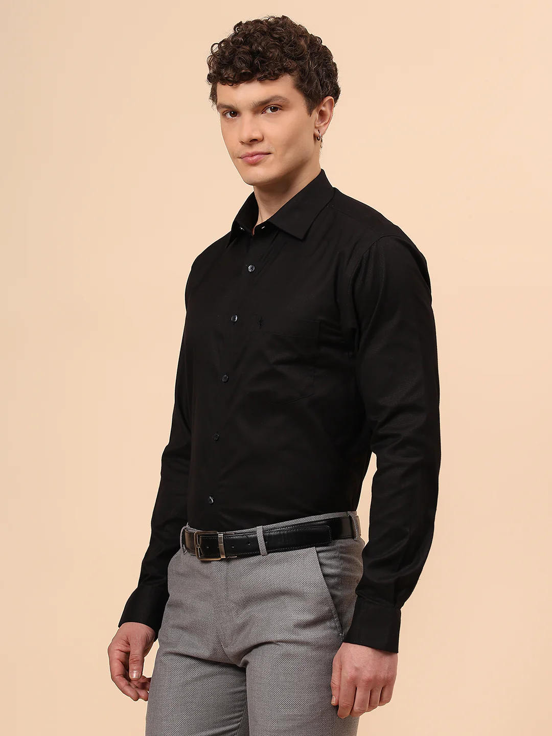 Formal Shirt for Men l Breathable & Soft with Color Fastness Regular Fit Spread Collar Neck Cotton Fabric Solid Pattern - Image 4