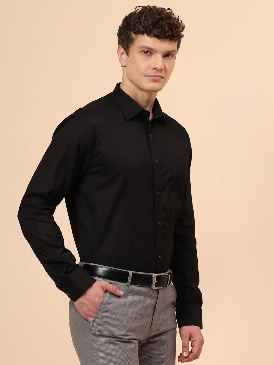 Formal Shirt for Men l Breathable & Soft with Color Fastness Regular Fit Spread Collar Neck Cotton Fabric Solid Pattern - Image 5
