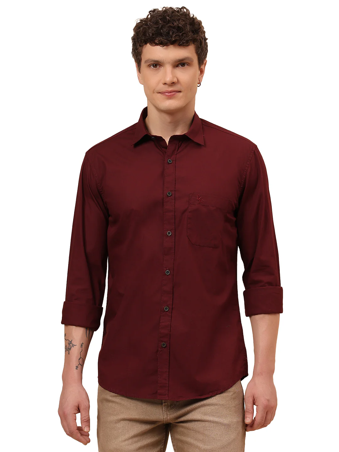 Casual Shirt for Men | Breathable & Soft with Color Fastness Regular Fit Spread Collar Neck Cotton Fabric Solid Pattern - Image 9