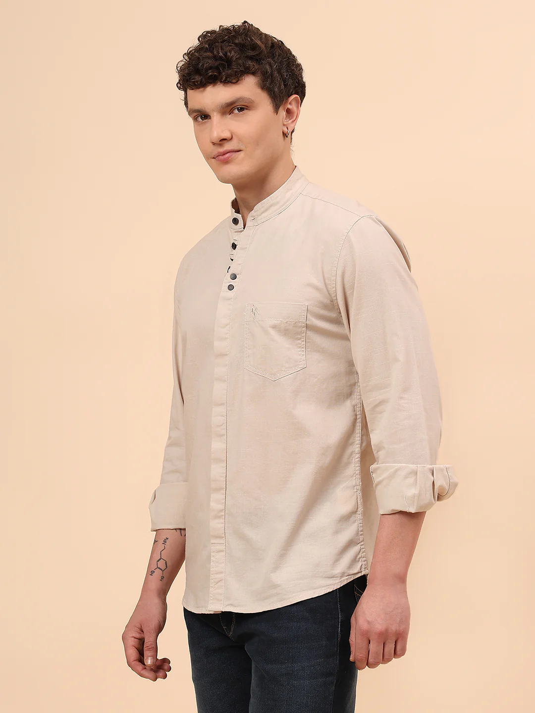 Casual Shirt for Men | Breathable & Soft with Color Fastness Regular Fit Spread Collar Neck Cotton Fabric Solid Pattern - Image 4