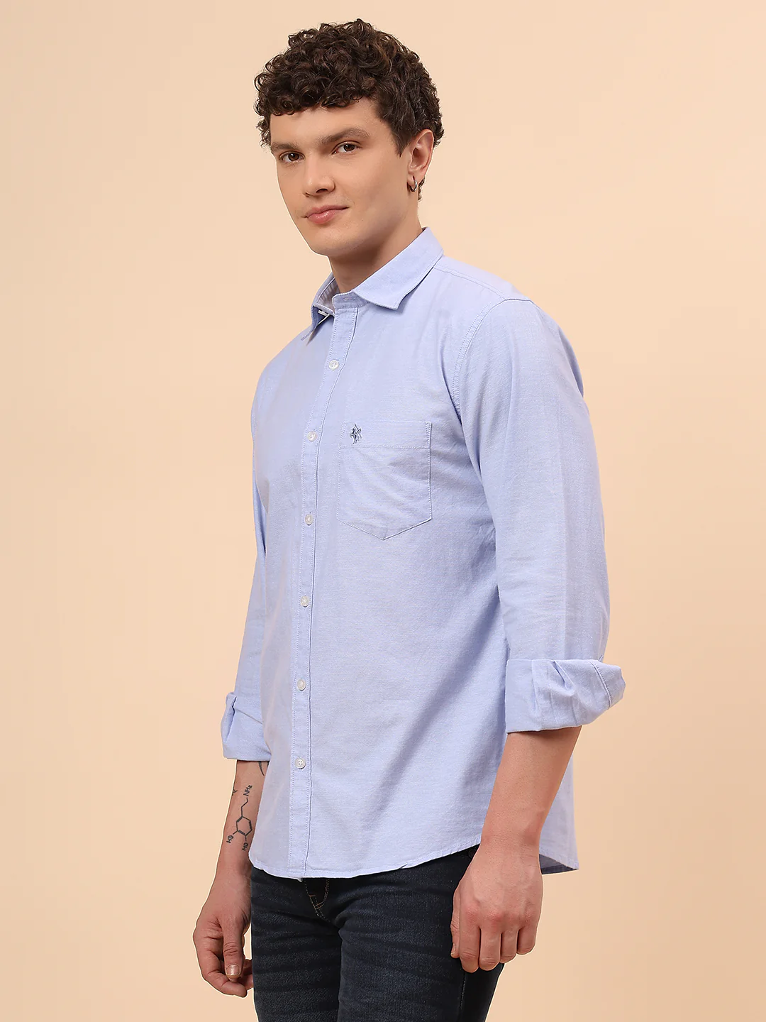 Casual Shirt for Men | Breathable & Soft with Color Fastness Regular Fit Spread Collar Neck Cotton Fabric Solid Pattern - Image 4