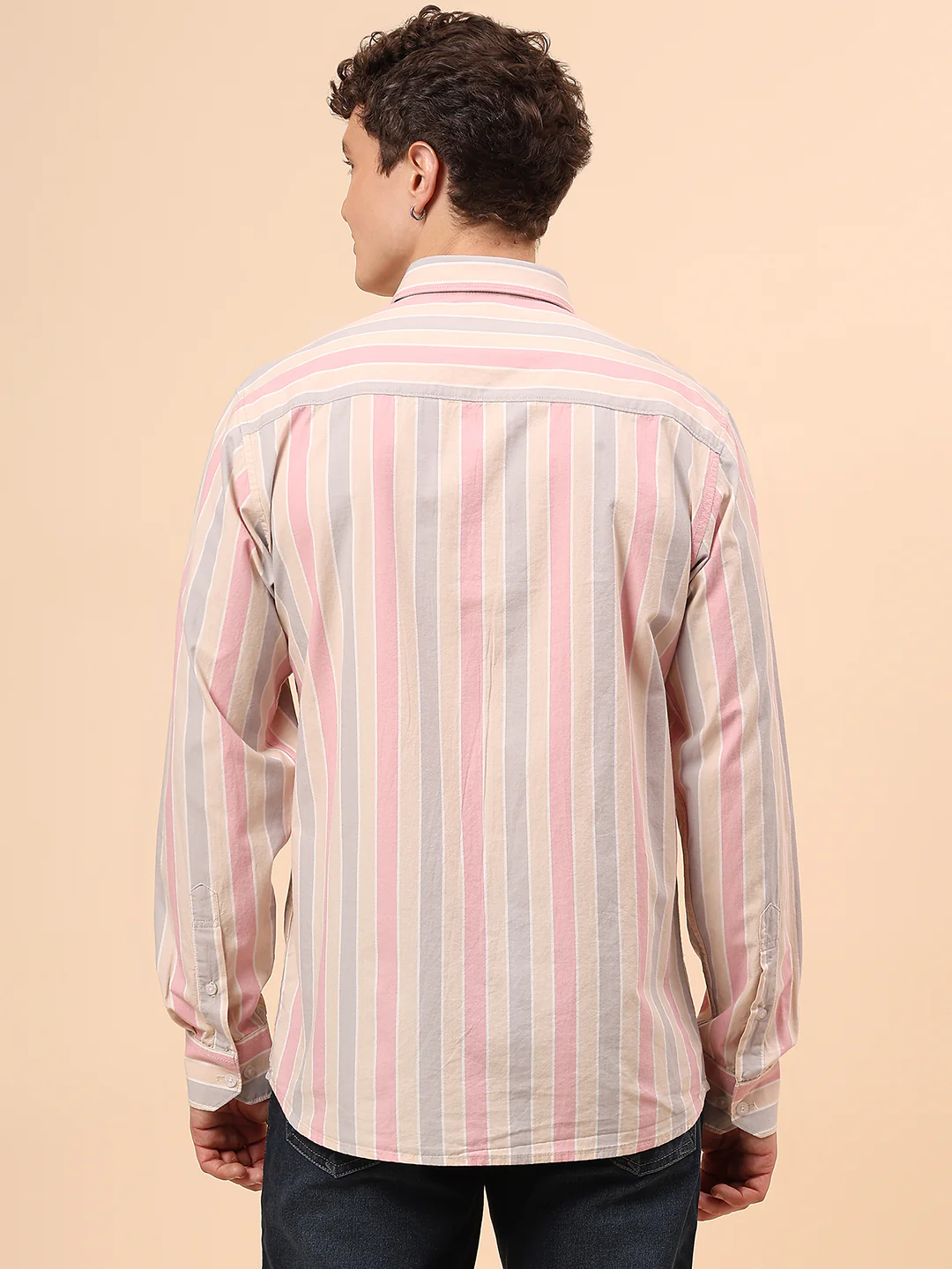 Casual Shirt for Men | Breathable & Soft with Color Fastness Regular Fit Spread Collar Neck Cotton Fabric Striped Pattern - Image 6