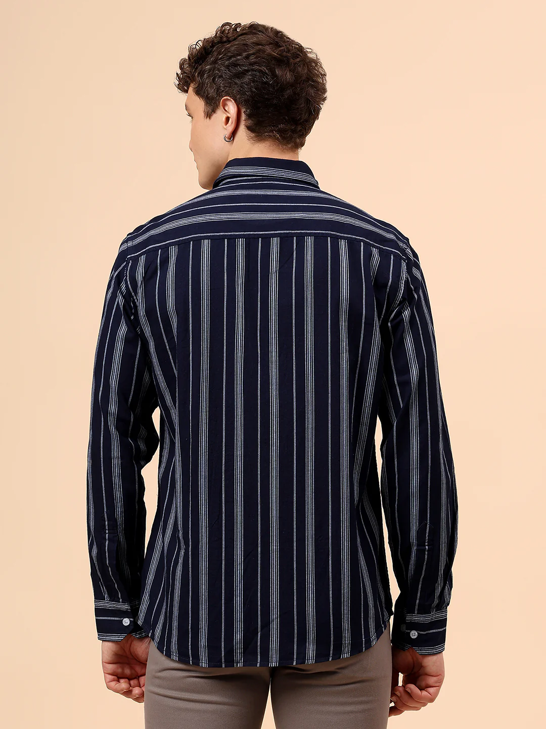 Casual Shirt for Men | Breathable & Soft with Color Fastness Regular Fit Spread Collar Neck Cotton Fabric Striped Pattern - Image 6