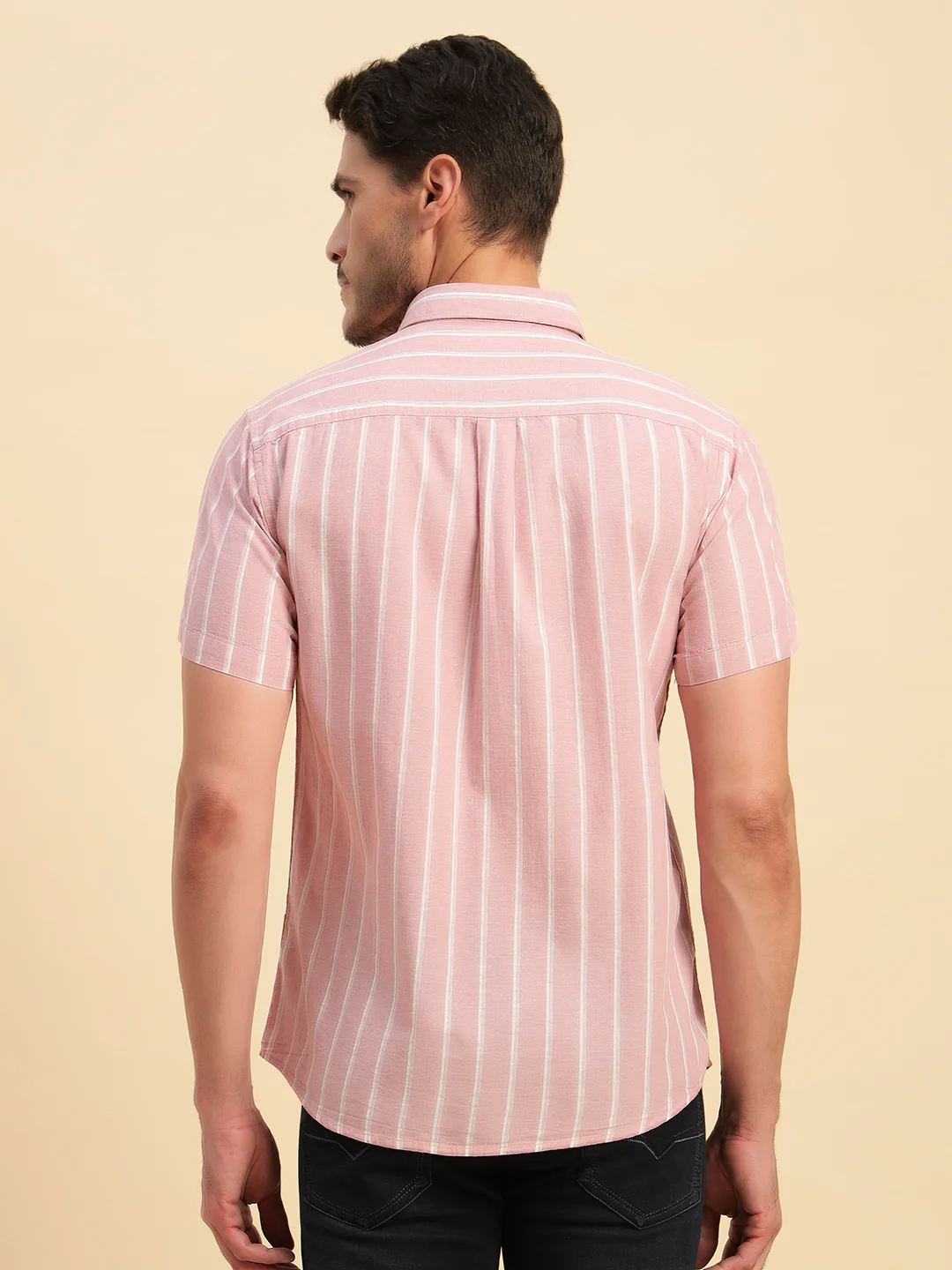 Casual Shirt for Men | Breathable & Soft with Color Fastness Regular Fit Spread Collar Neck Cotton Fabric Striped Pattern - Image 7