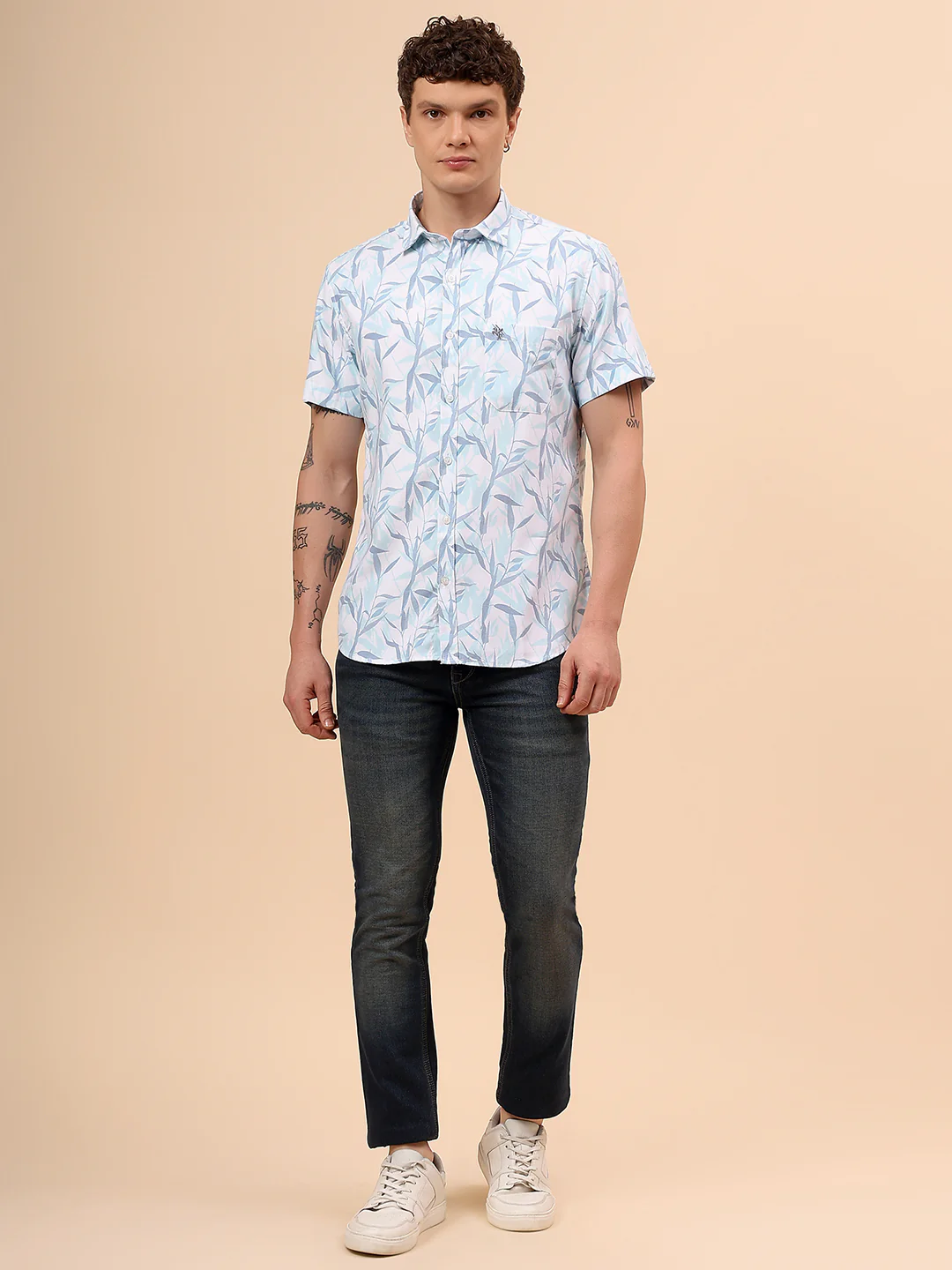 Casual Shirt for Men | Breathable & Soft with Color Fastness Regular Fit Spread Collar Neck Poly Cotton Fabric Printed Pattern - Image 8