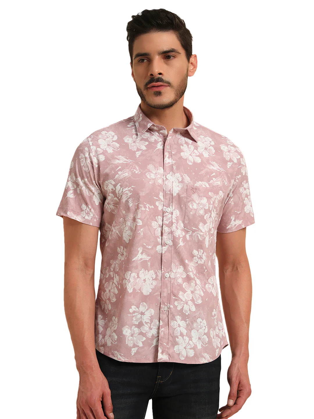 Casual Shirt for Men | Breathable & Soft with Color Fastness Regular Fit Spread Collar Neck Viscose Fabric Printed Pattern - Image 3