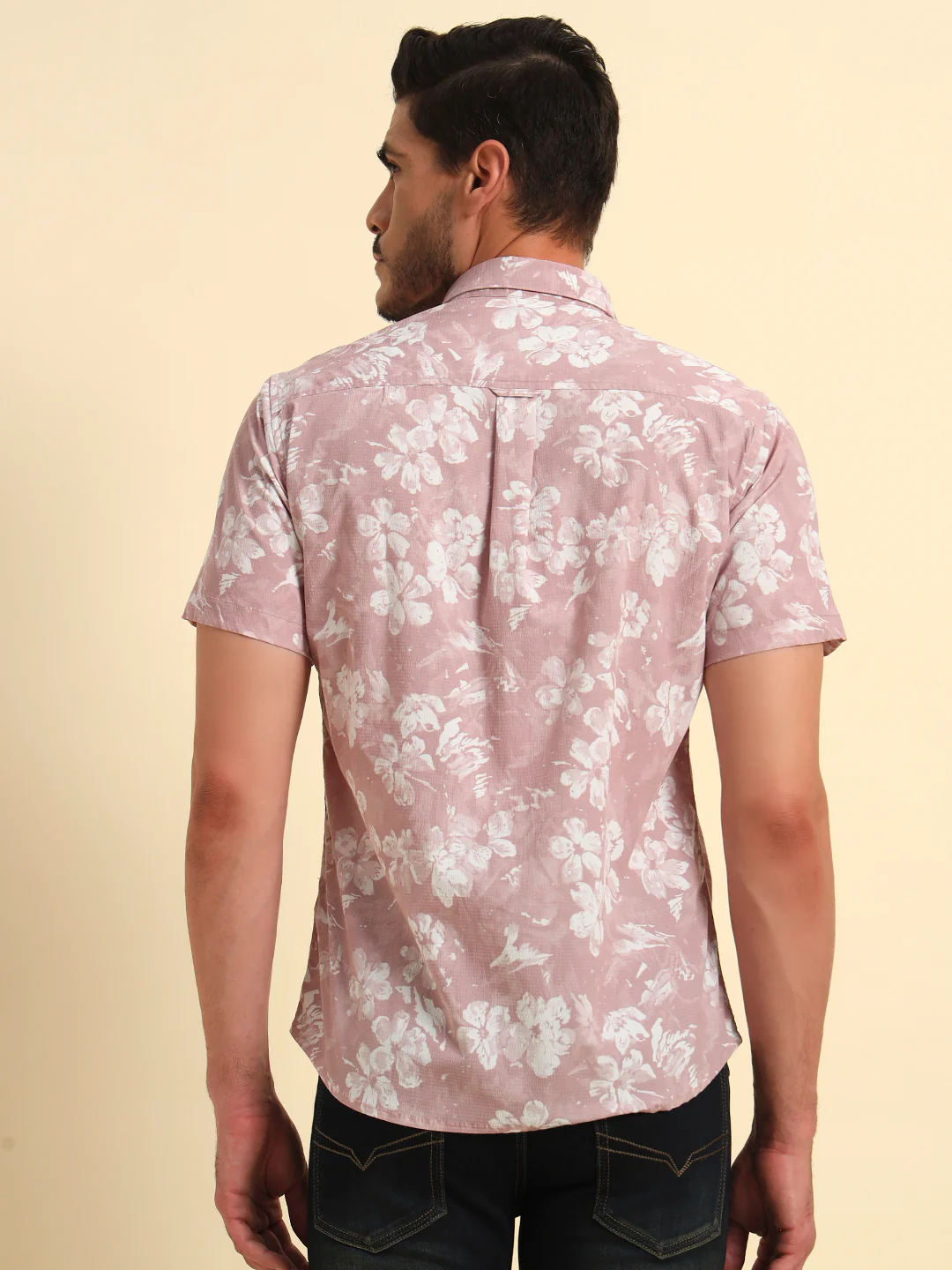 Casual Shirt for Men | Breathable & Soft with Color Fastness Regular Fit Spread Collar Neck Viscose Fabric Printed Pattern - Image 5