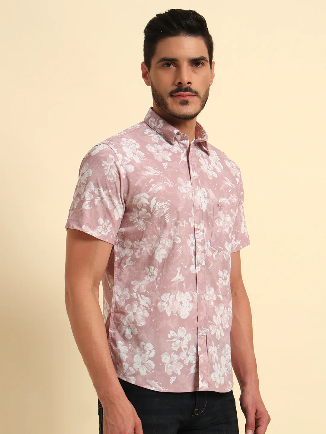 Casual Shirt for Men | Breathable & Soft with Color Fastness Regular Fit Spread Collar Neck Viscose Fabric Printed Pattern - Image 7