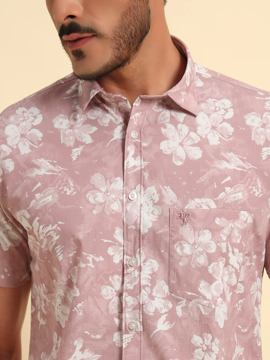 Casual Shirt for Men | Breathable & Soft with Color Fastness Regular Fit Spread Collar Neck Viscose Fabric Printed Pattern - Image 8