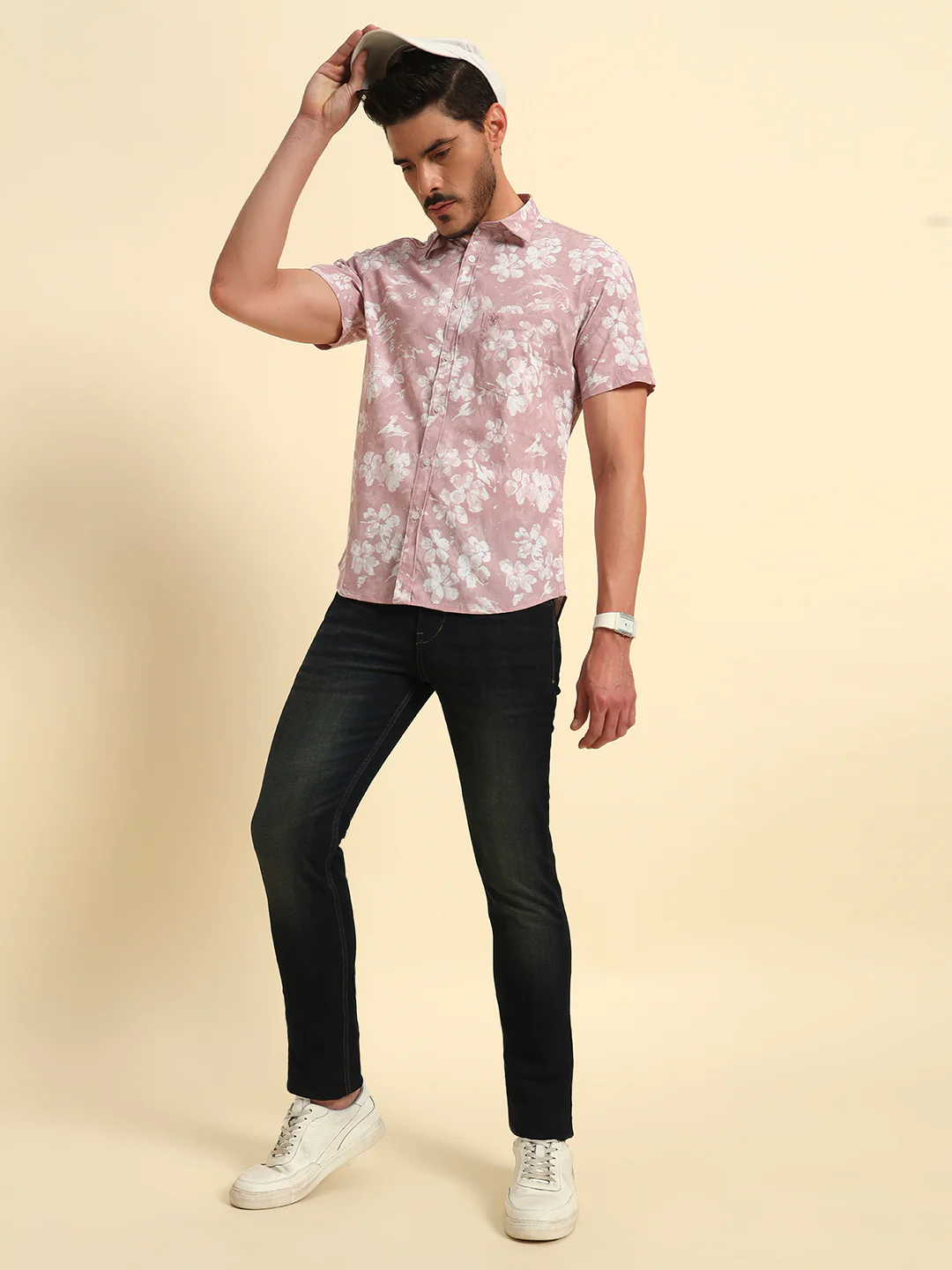 Casual Shirt for Men | Breathable & Soft with Color Fastness Regular Fit Spread Collar Neck Viscose Fabric Printed Pattern - Image 9