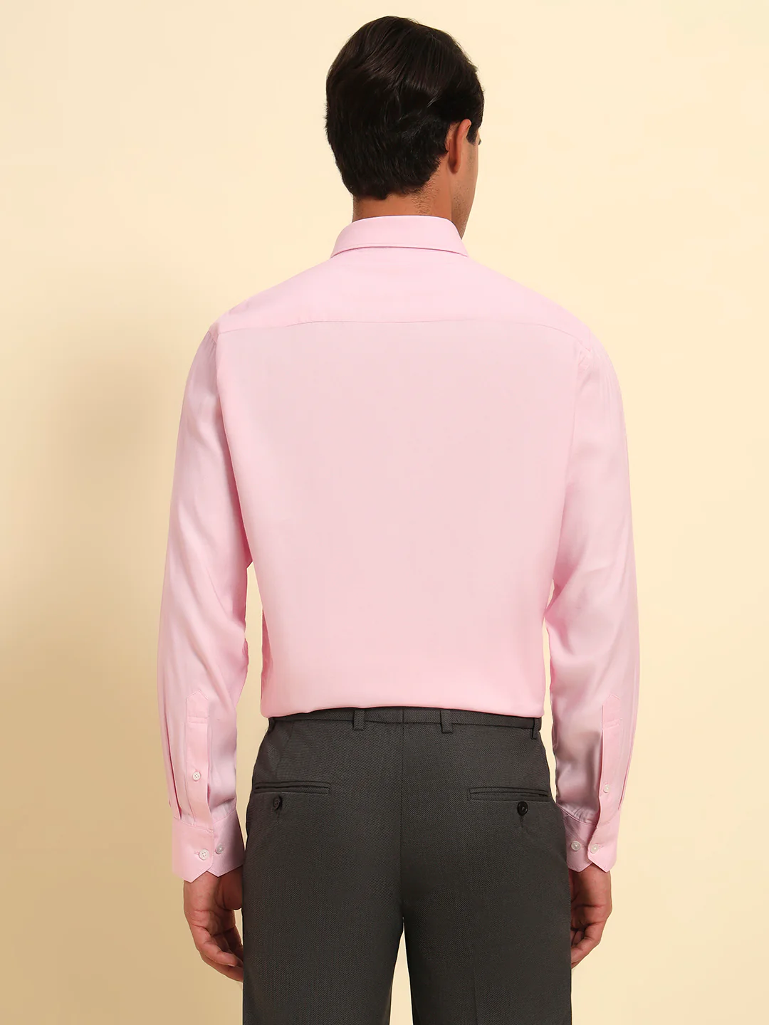 Formal Shirt for Men l Breathable & Soft with Color Fastness Regular Fit Spread Collar Neck Poly Cotton Fabric Self Design Pattern - Image 8