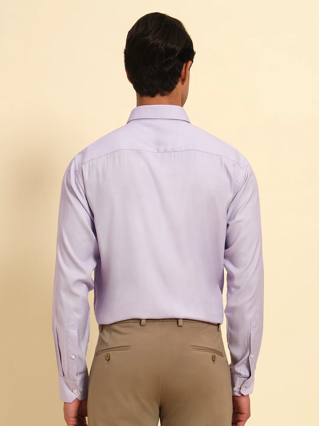 Formal Shirt for Men l Breathable & Soft with Color Fastness Regular Fit Spread Collar Neck Poly Cotton Fabric Self Design Pattern - Image 9