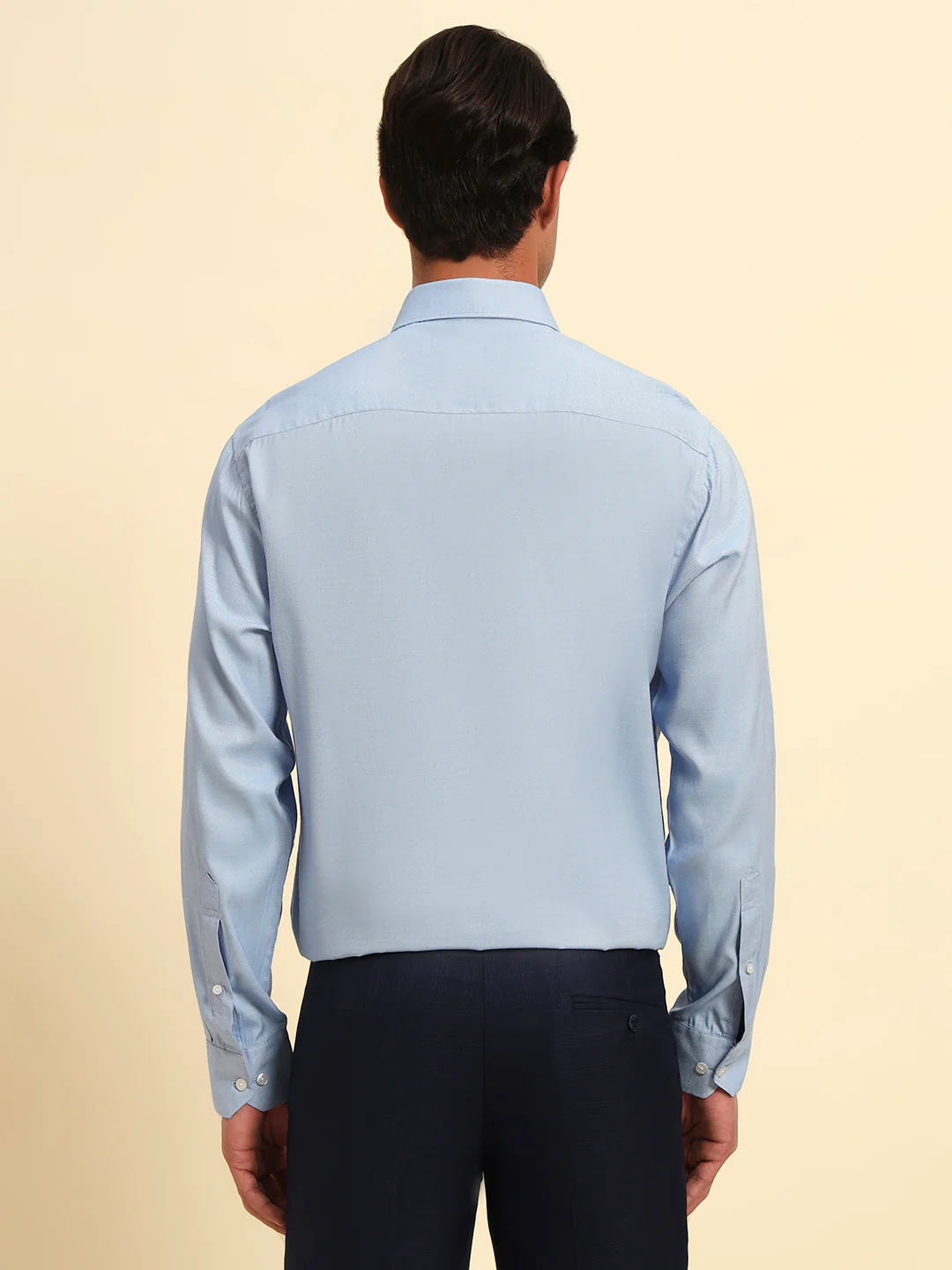 Formal Shirt for Men l Breathable & Soft with Color Fastness Regular Fit Spread Collar Neck Poly Cotton Fabric Self Design Pattern - Image 8