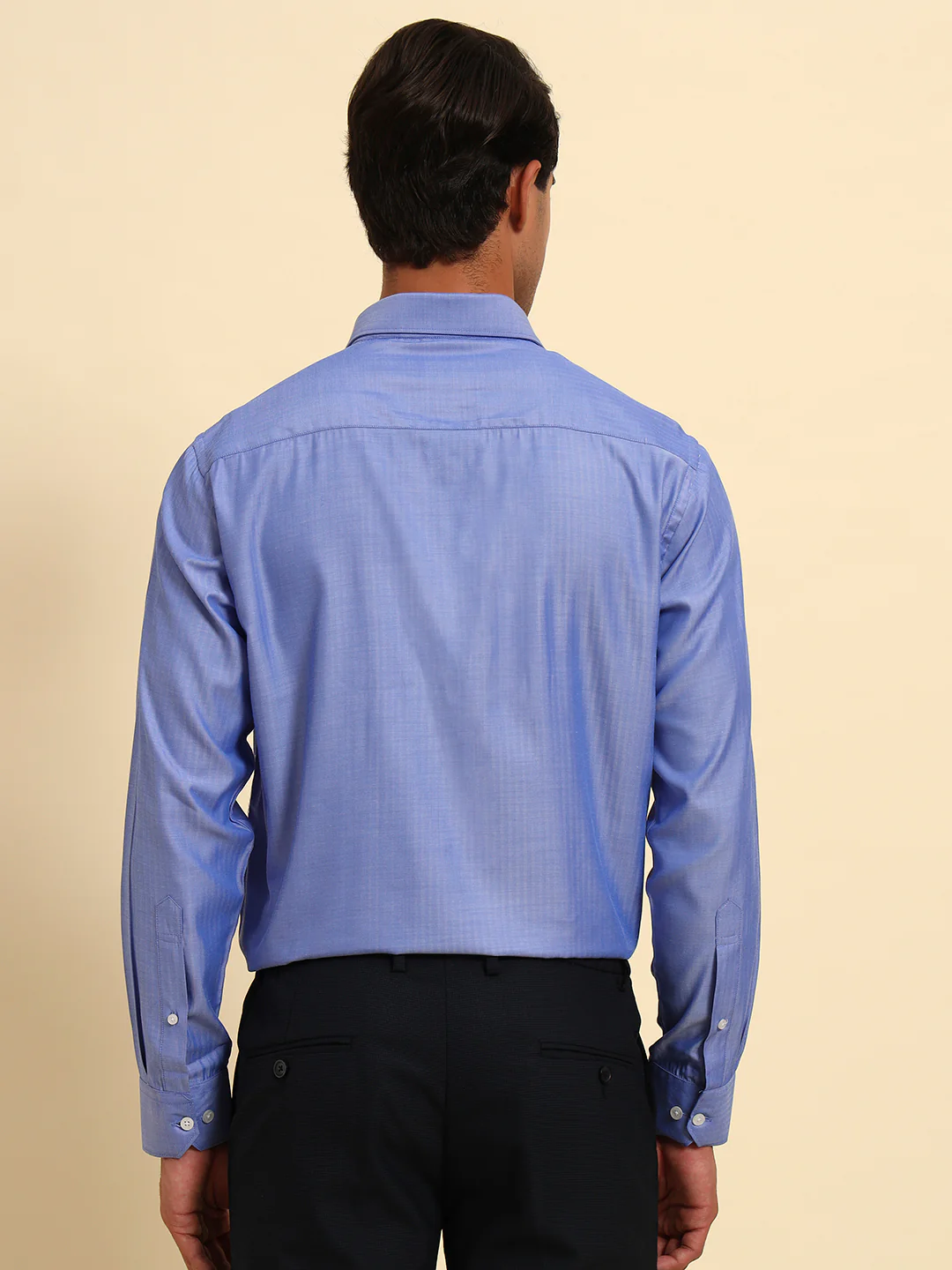 Formal Shirt for Men l Breathable & Soft with Color Fastness Regular Fit Spread Collar Neck Poly Cotton Fabric Self Design Pattern - Image 7