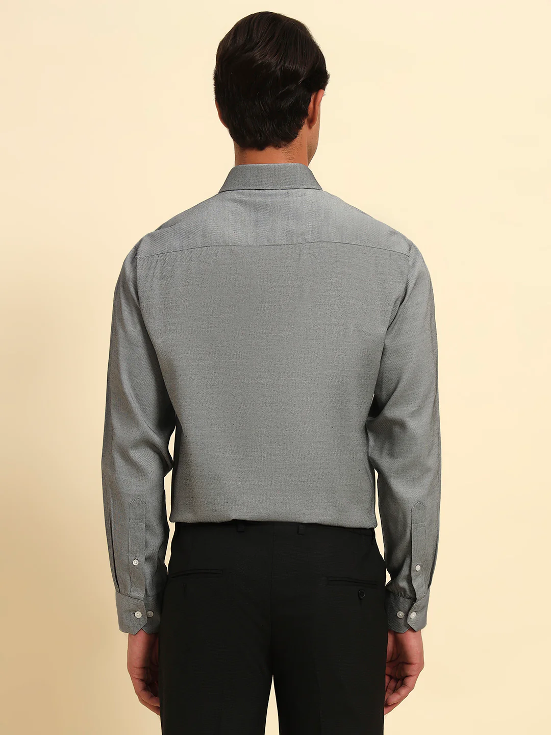 Formal Shirt for Men l Breathable & Soft with Color Fastness Regular Fit Spread Collar Neck Poly Cotton Fabric Self Design Pattern - Image 7