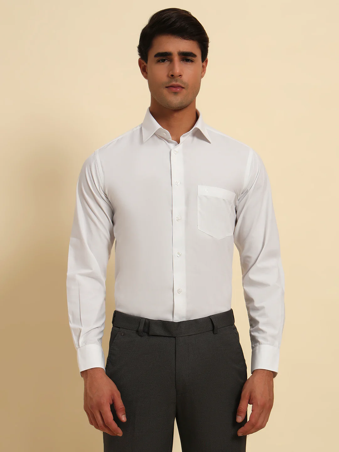 Formal Shirt for Men l Breathable & Soft with Color Fastness Regular Fit Spread Collar Neck Poly Cotton Fabric Solid Pattern - Image 6