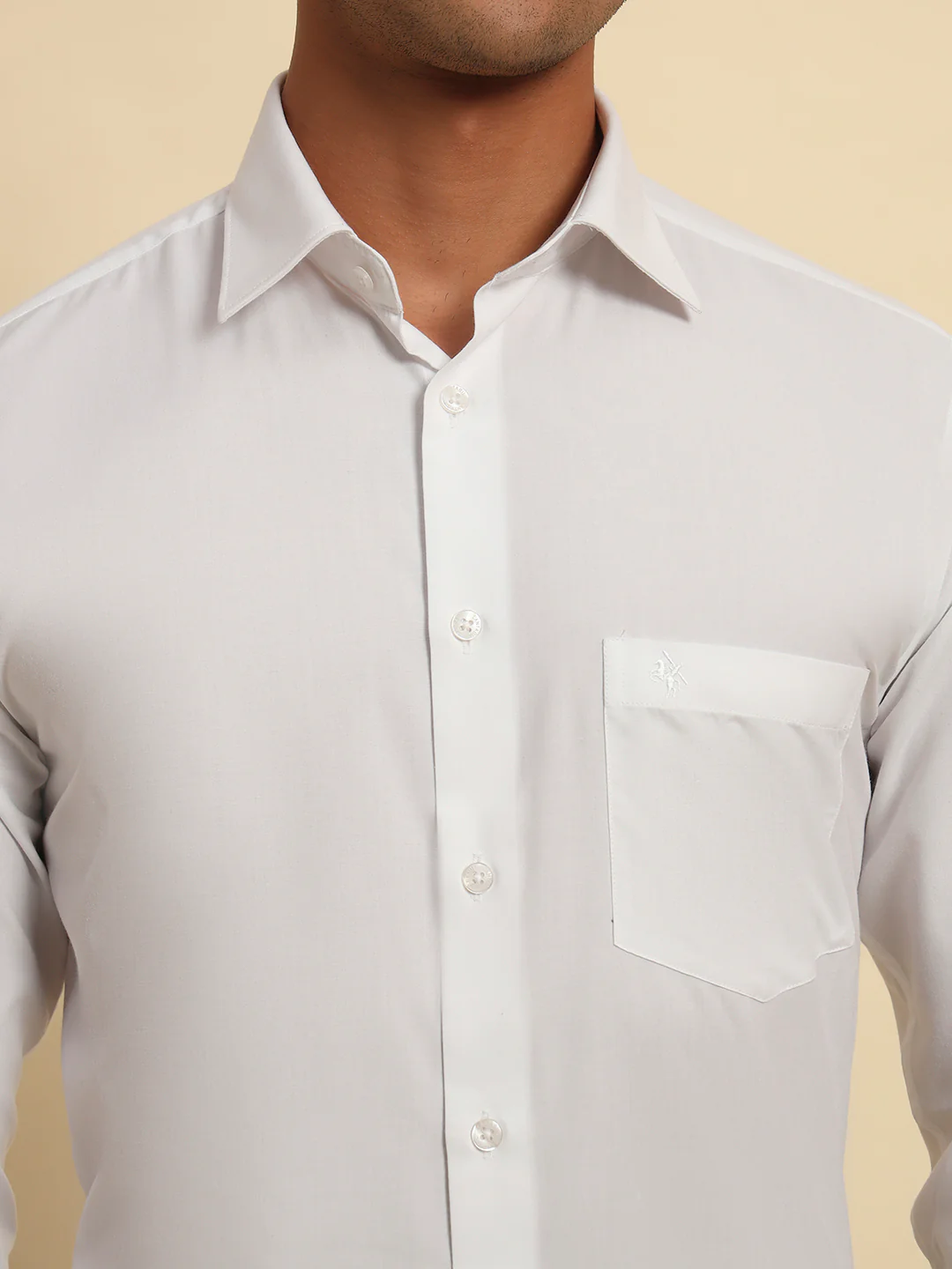 Formal Shirt for Men l Breathable & Soft with Color Fastness Regular Fit Spread Collar Neck Poly Cotton Fabric Solid Pattern - Image 7