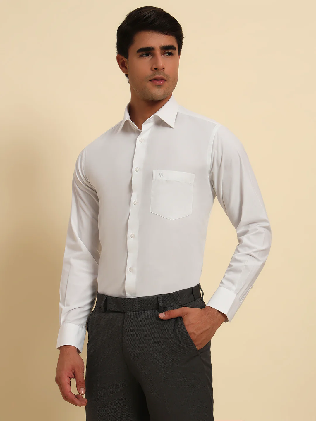 Formal Shirt for Men l Breathable & Soft with Color Fastness Regular Fit Spread Collar Neck Poly Cotton Fabric Solid Pattern - Image 8