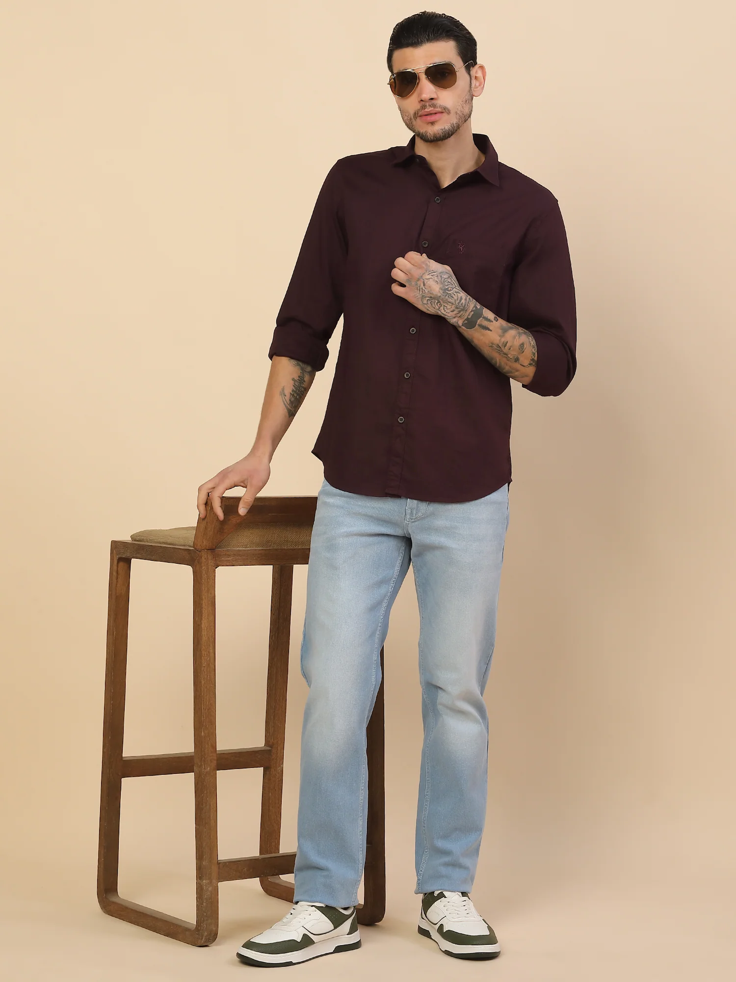 Shirt for Men | Breathable & Soft with Color Fastness Regular Fit Spread Collar Pure Cotton Fabric Checkered Pattern - Image 2