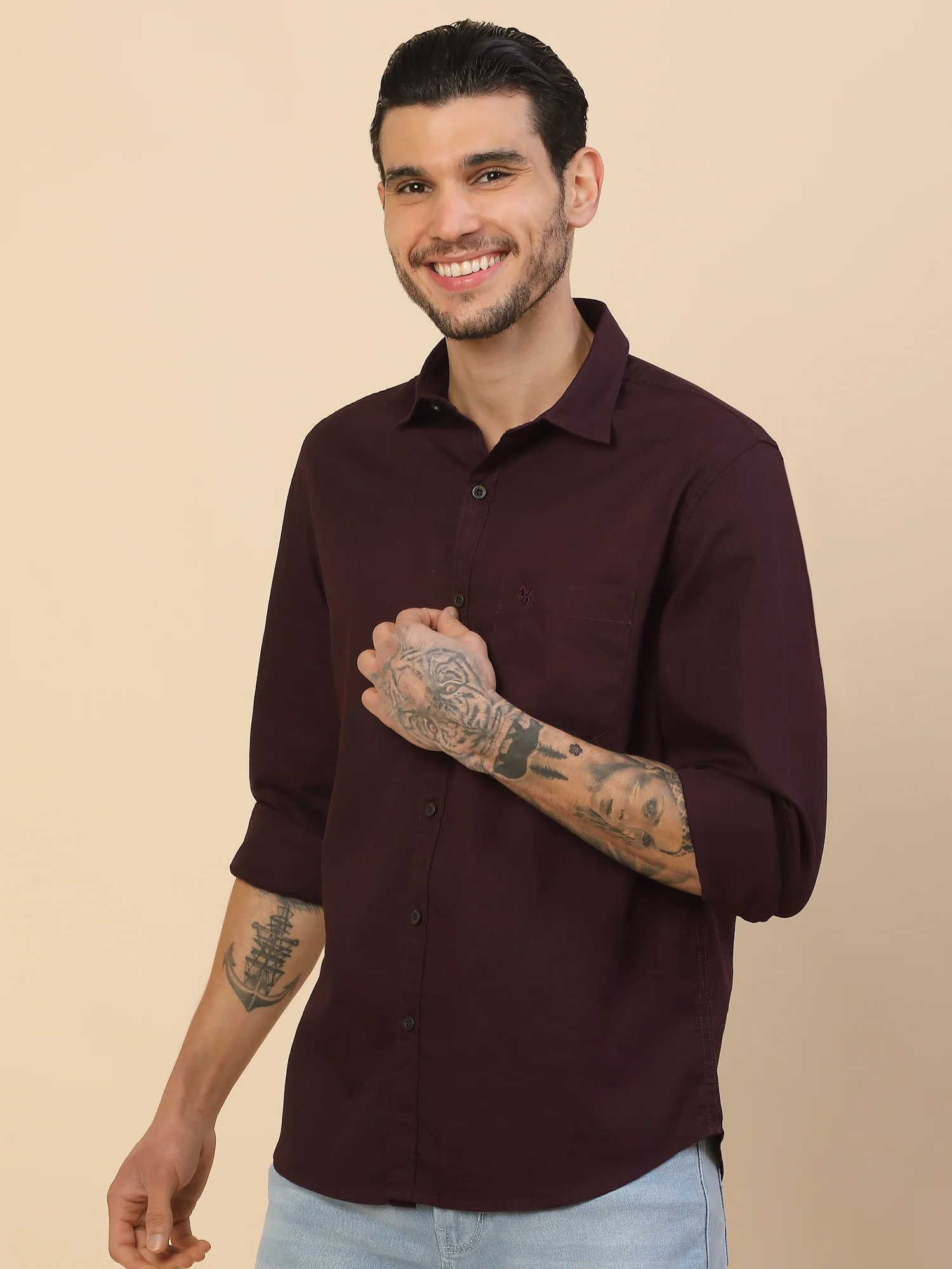 Shirt for Men | Breathable & Soft with Color Fastness Regular Fit Spread Collar Pure Cotton Fabric Checkered Pattern - Image 6