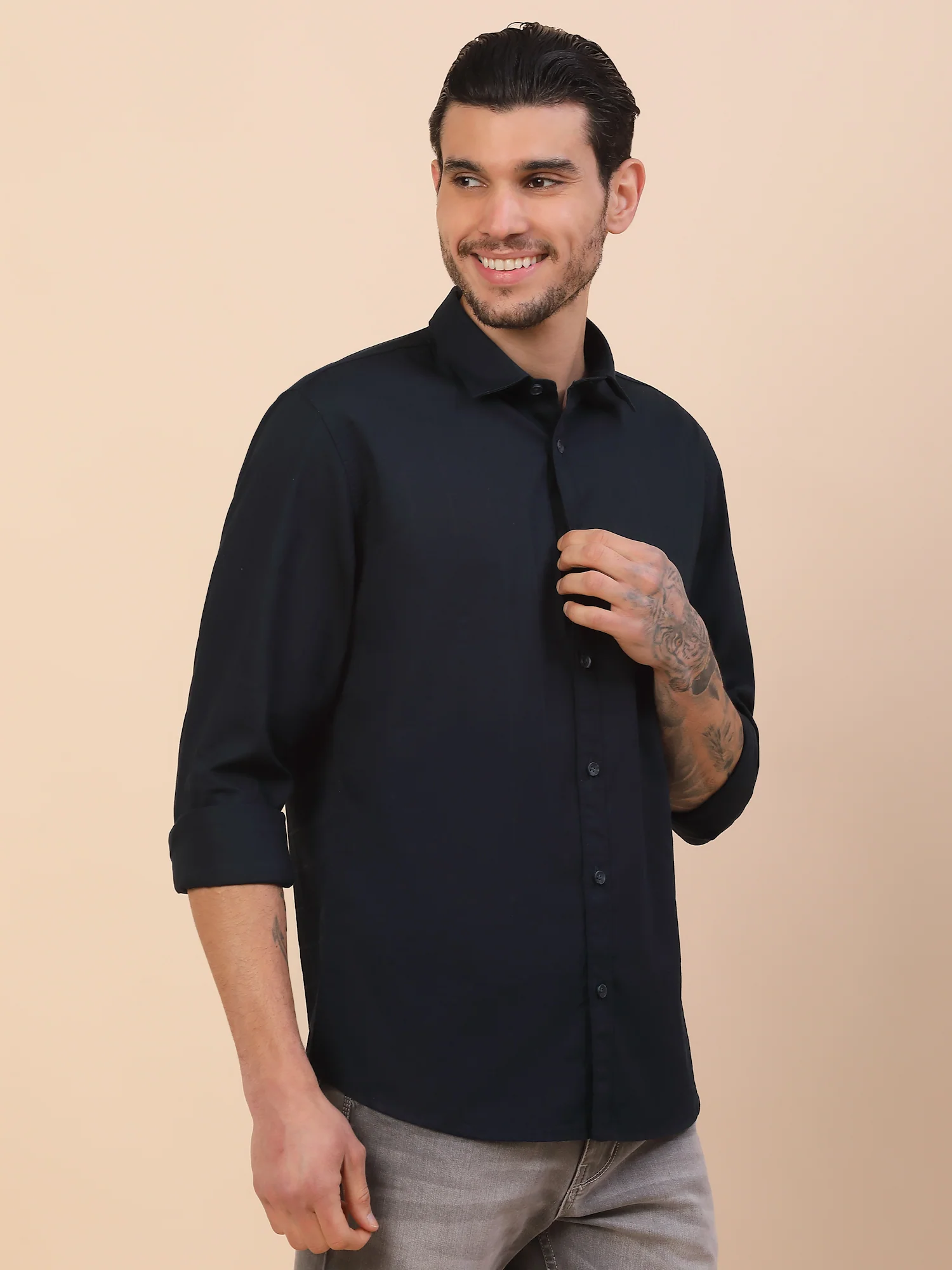 Shirt for Men | Breathable & Soft with Color Fastness Regular Fit Spread Collar Pure Cotton Fabric Checkered Pattern - Image 7