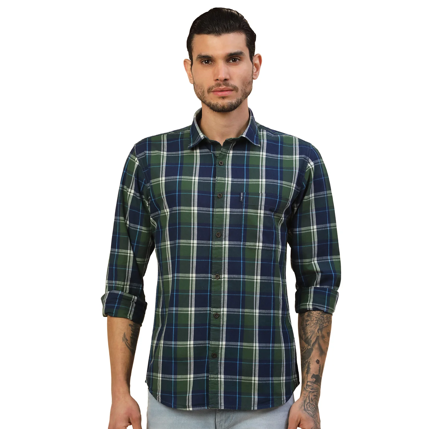 Shirt for Men | Breathable & Soft with Color Fastness Regular Fit Spread Collar Pure Cotton Fabric Checkered Pattern - Image 9