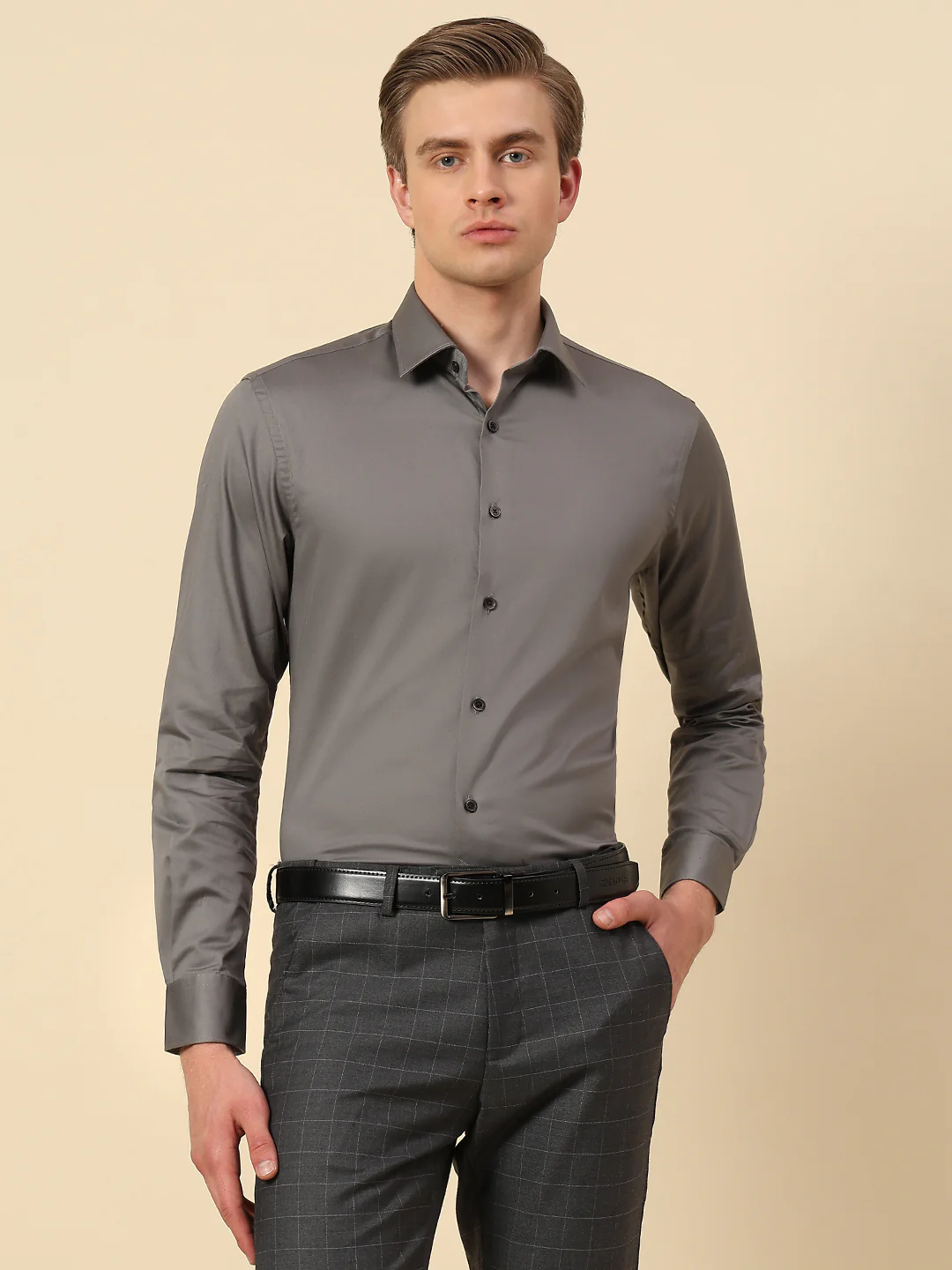 Shirt for Men | Breathable & Soft with Color Fastness Regular Fit Spread Collar Pure Cotton Fabric Solid Pattern - Image 2