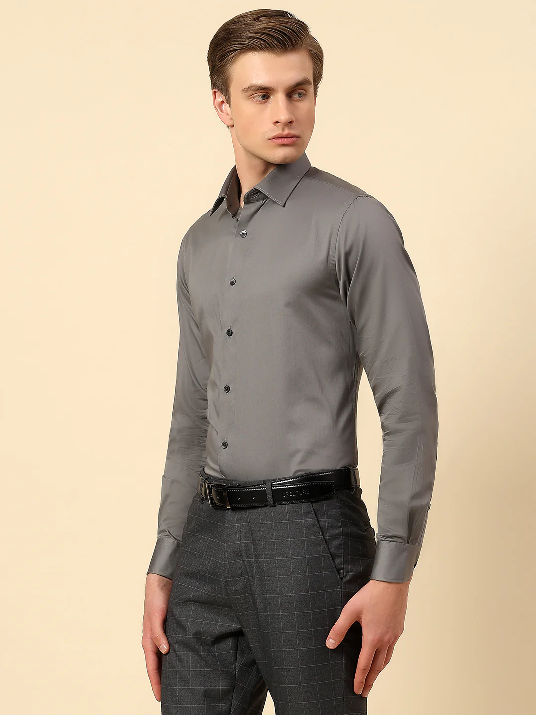 Shirt for Men | Breathable & Soft with Color Fastness Regular Fit Spread Collar Pure Cotton Fabric Solid Pattern - Image 3