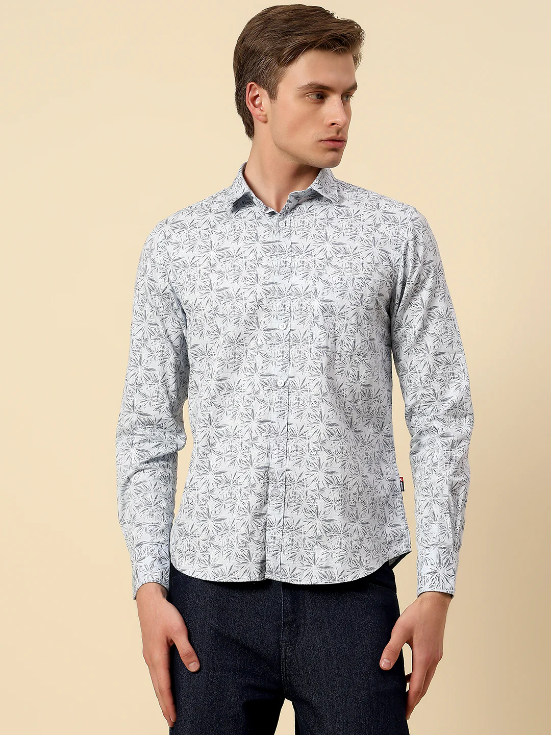 Shirt for Men | Breathable & Soft with Color Fastness Slim Fit Spread Collar Pure Cotton Fabric Printed Pattern - Image 2