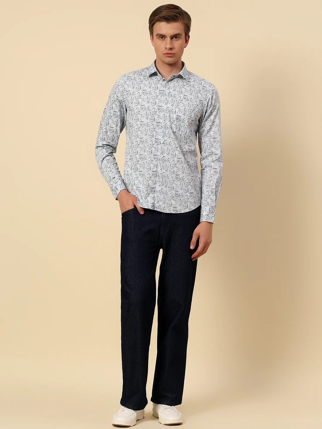 Shirt for Men | Breathable & Soft with Color Fastness Slim Fit Spread Collar Pure Cotton Fabric Printed Pattern - Image 7