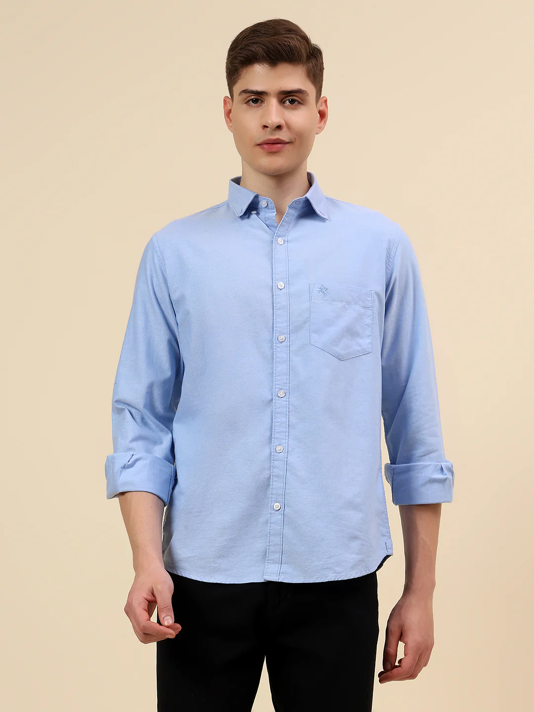 Shirt for Men | Breathable & Soft with Color Fastness Slim Fit Spread Collar Pure Cotton Fabric Solid Pattern - Image 2