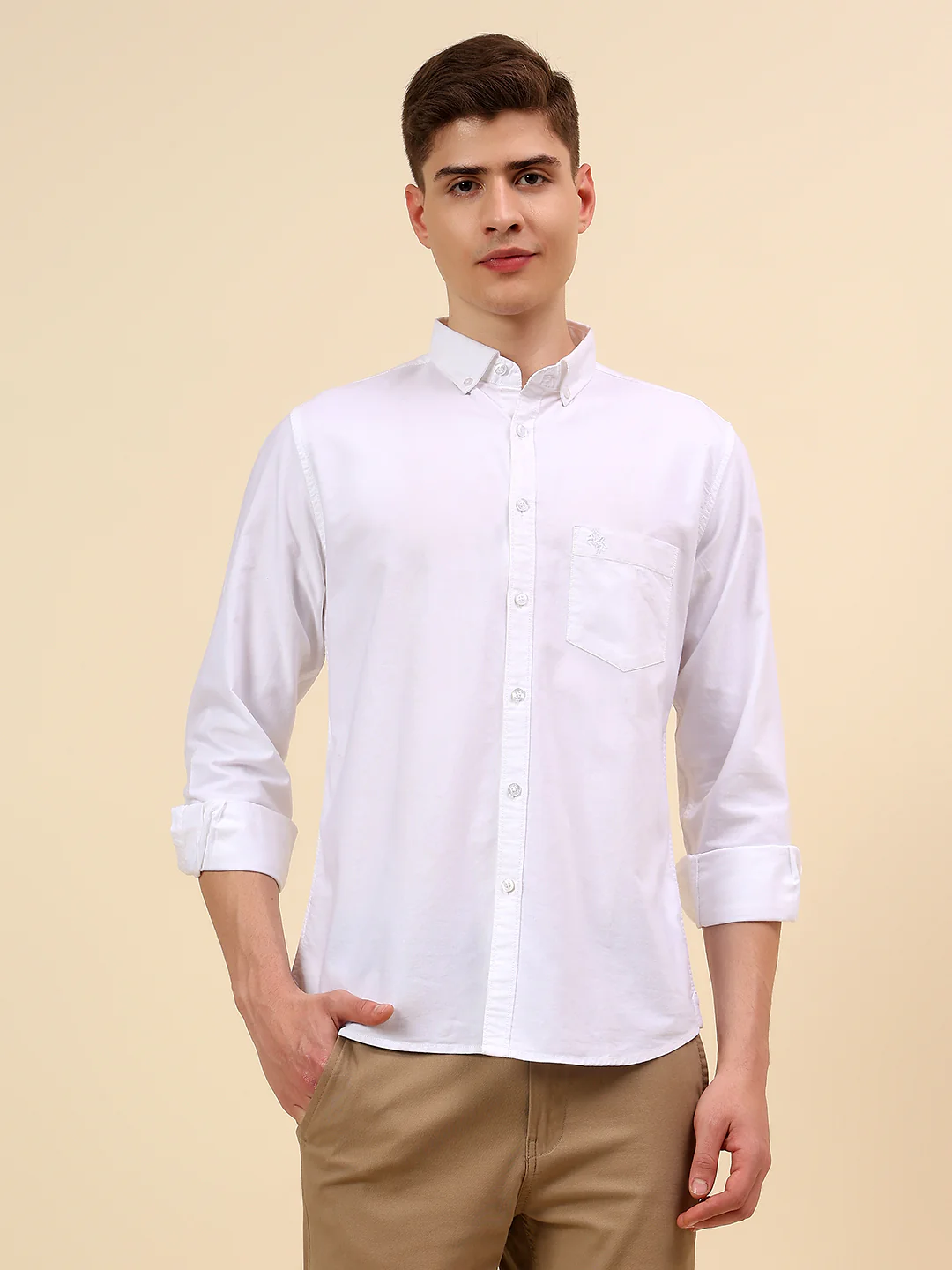 Shirt for Men | Breathable & Soft with Color Fastness Slim Fit Spread Collar Pure Cotton Fabric Solid Pattern - Image 2
