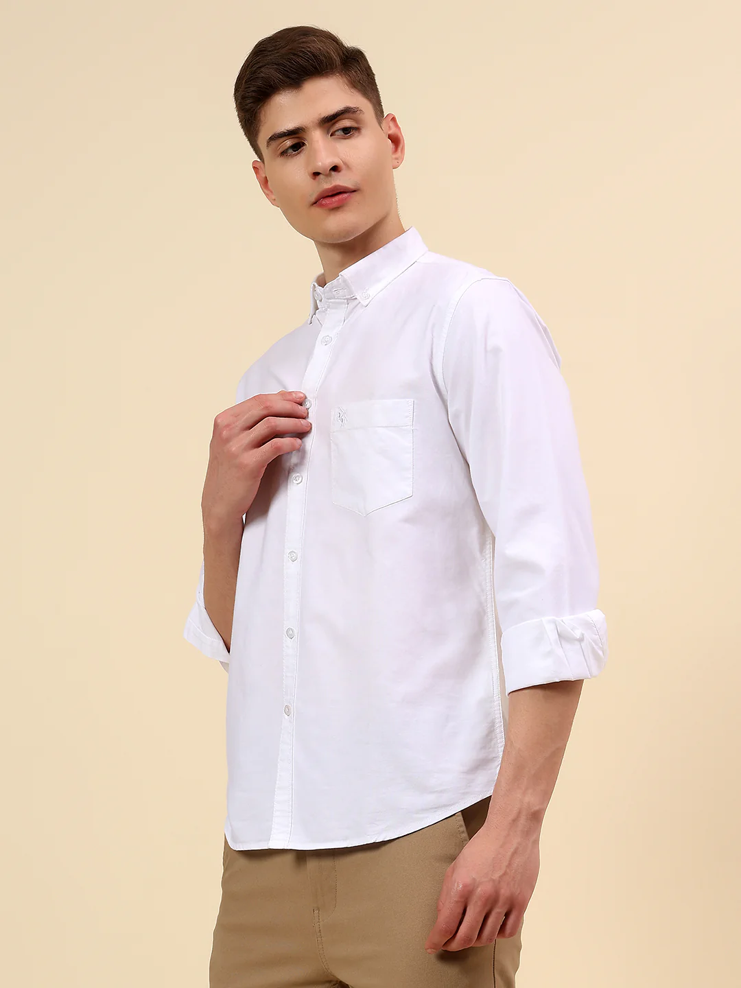 Shirt for Men | Breathable & Soft with Color Fastness Slim Fit Spread Collar Pure Cotton Fabric Solid Pattern - Image 3