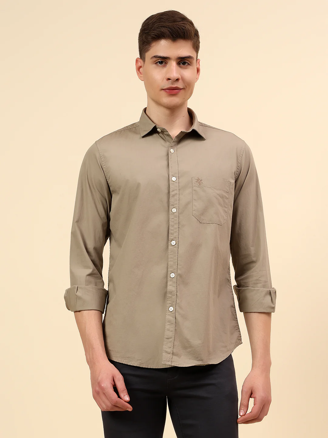 Shirt for Men | Breathable & Soft with Color Fastness Slim Fit Spread Collar Pure Cotton Fabric Solid Pattern - Image 2