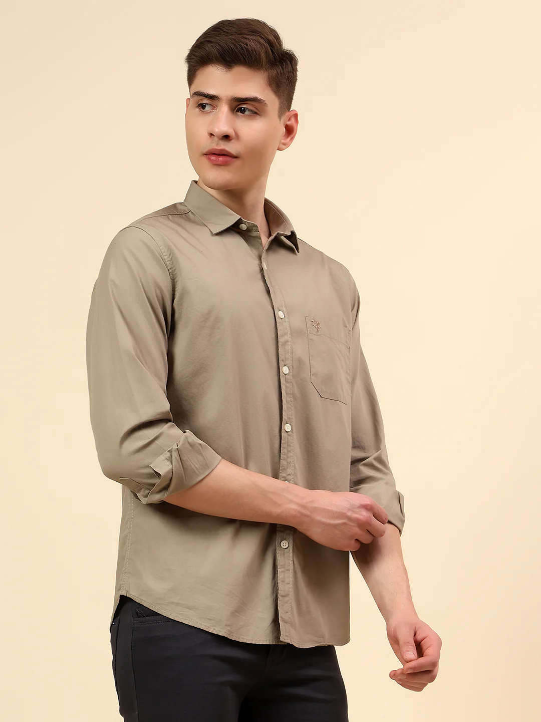 Shirt for Men | Breathable & Soft with Color Fastness Slim Fit Spread Collar Pure Cotton Fabric Solid Pattern - Image 4