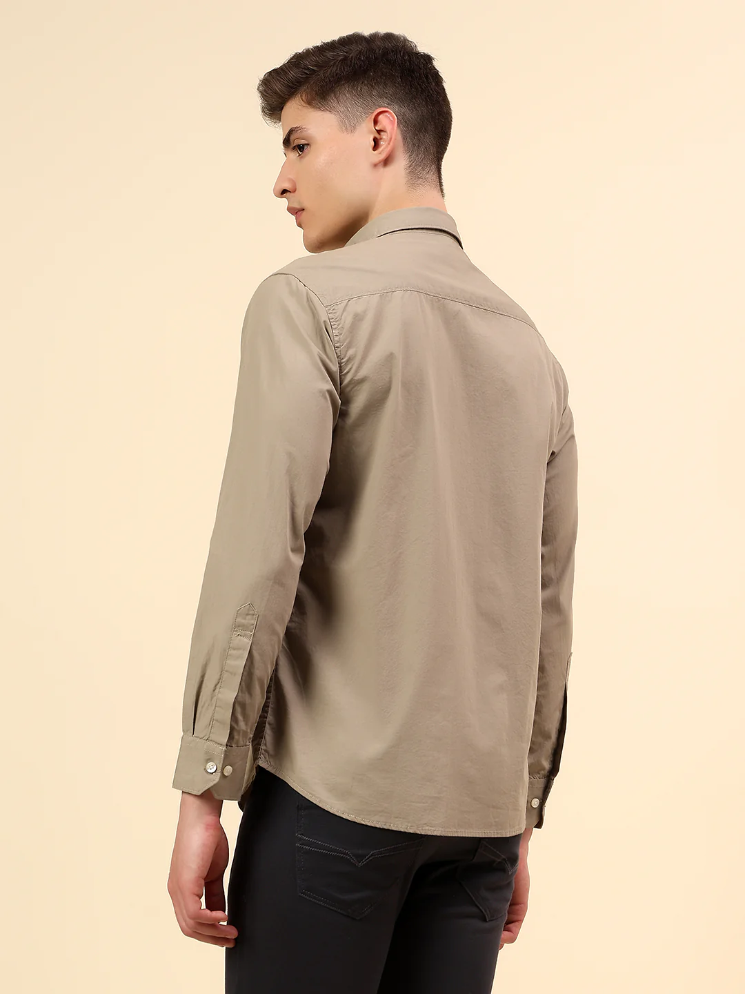 Shirt for Men | Breathable & Soft with Color Fastness Slim Fit Spread Collar Pure Cotton Fabric Solid Pattern - Image 5