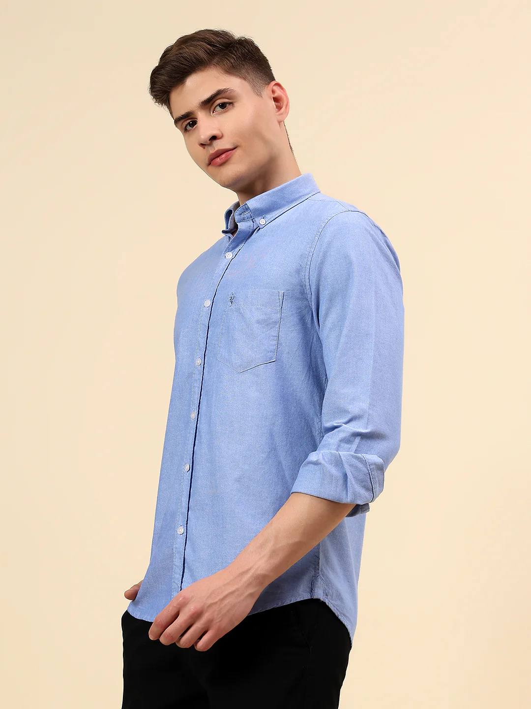 Shirt for Men | Breathable & Soft with Color Fastness Slim Fit Spread Collar Pure Cotton Fabric Solid Pattern - Image 3