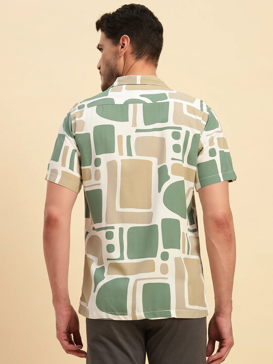 Casual Shirt for Men | Breathable & Soft with Color Fastness Regular Fit Spread Collar Neck Viscose Fabric Printed Pattern - Image 2