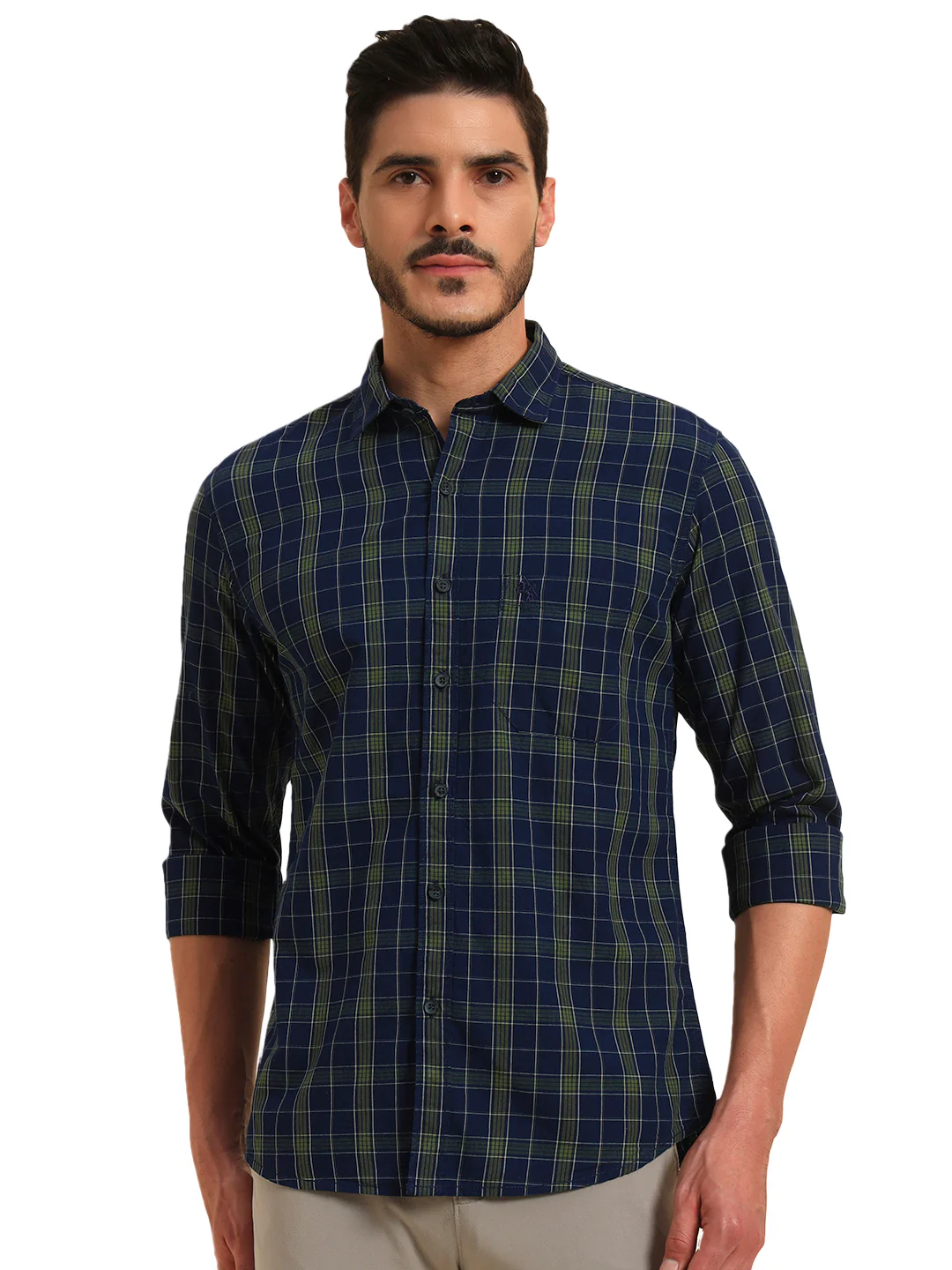 Casual Shirt for Men | Breathable & Soft with Color Fastness Regular Fit Spread Collar Neck Cotton Fabric Checkered Pattern - Image 3