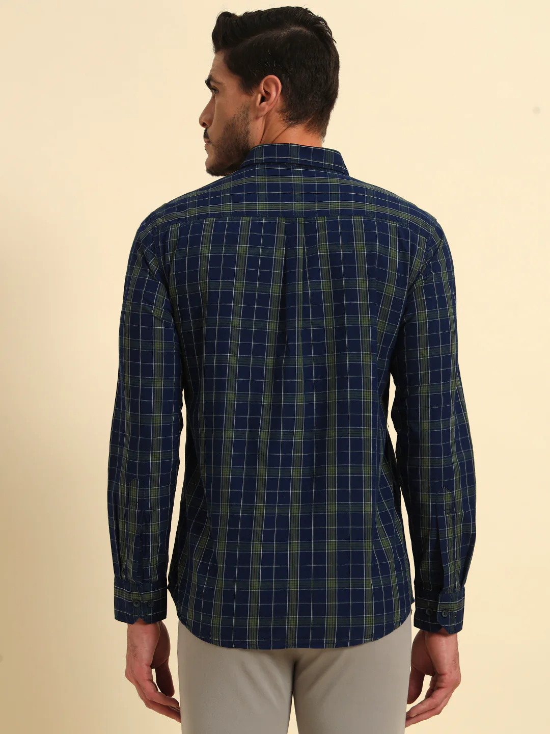 Casual Shirt for Men | Breathable & Soft with Color Fastness Regular Fit Spread Collar Neck Cotton Fabric Checkered Pattern - Image 7
