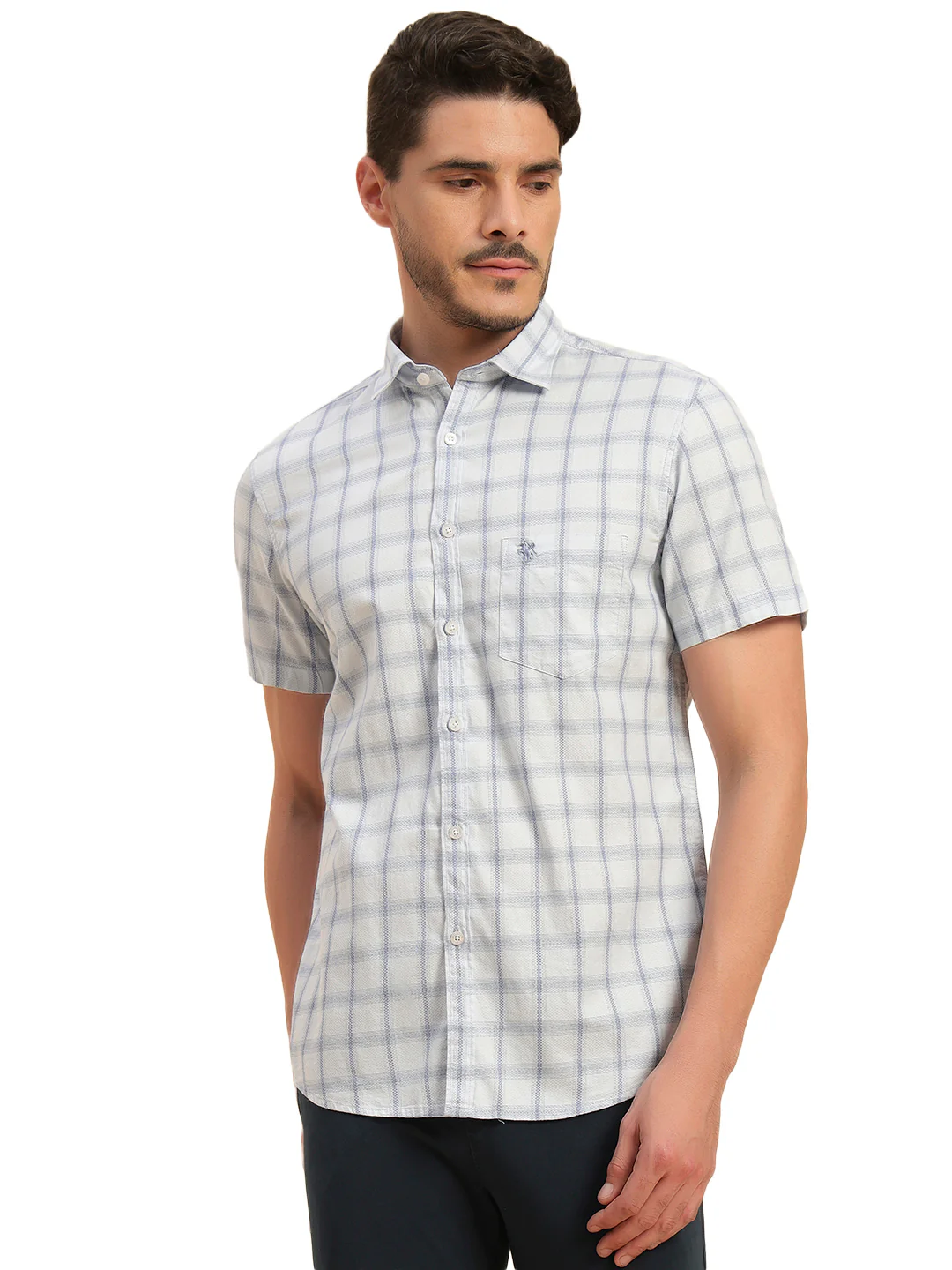 Casual Shirt for Men | Breathable & Soft with Color Fastness Regular Fit Spread Collar Neck Cotton Fabric Checkered Pattern - Image 3