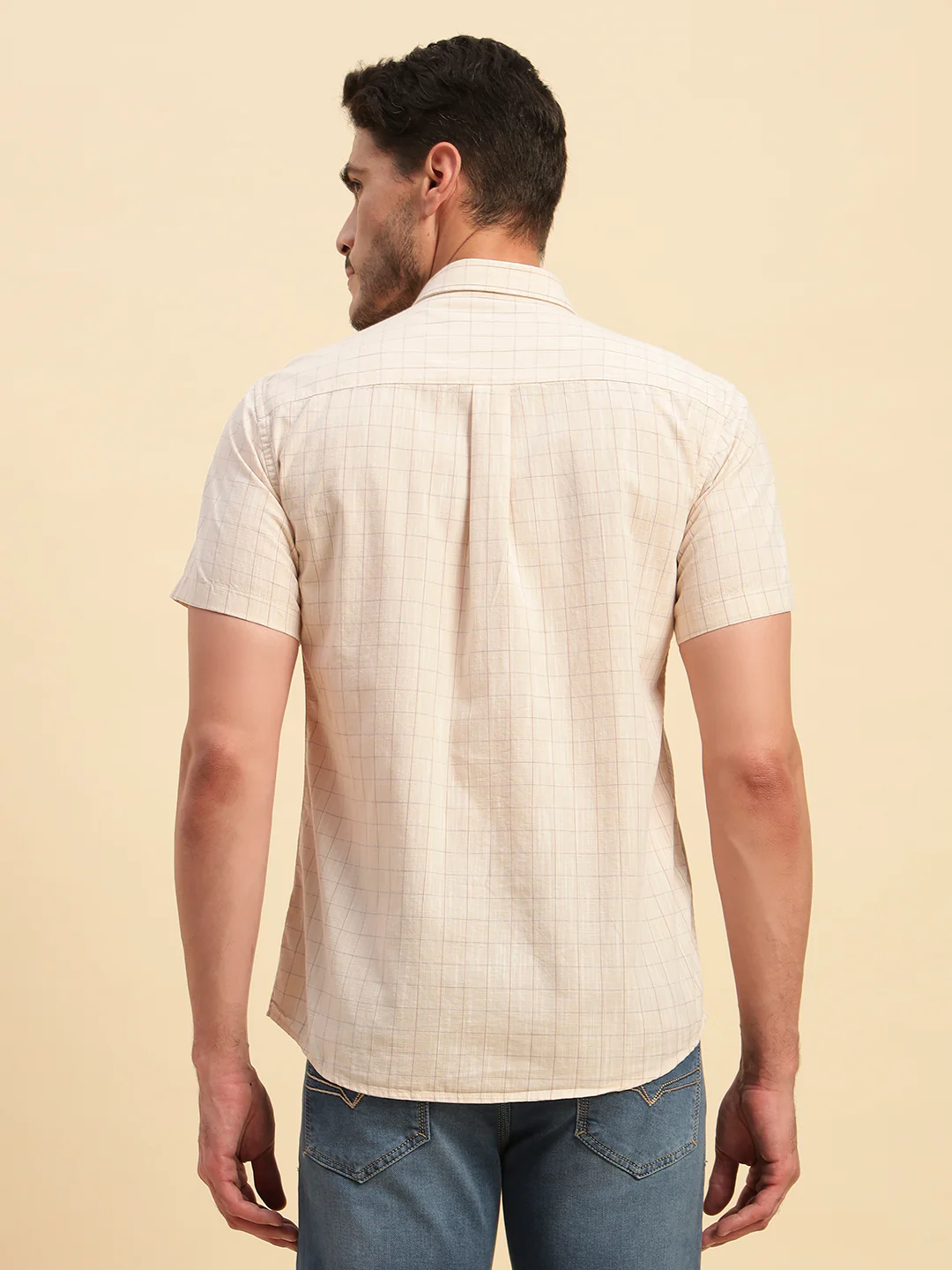 Casual Shirt for Men | Breathable & Soft with Color Fastness Regular Fit Spread Collar Neck Cotton Fabric Checkered Pattern - Image 7