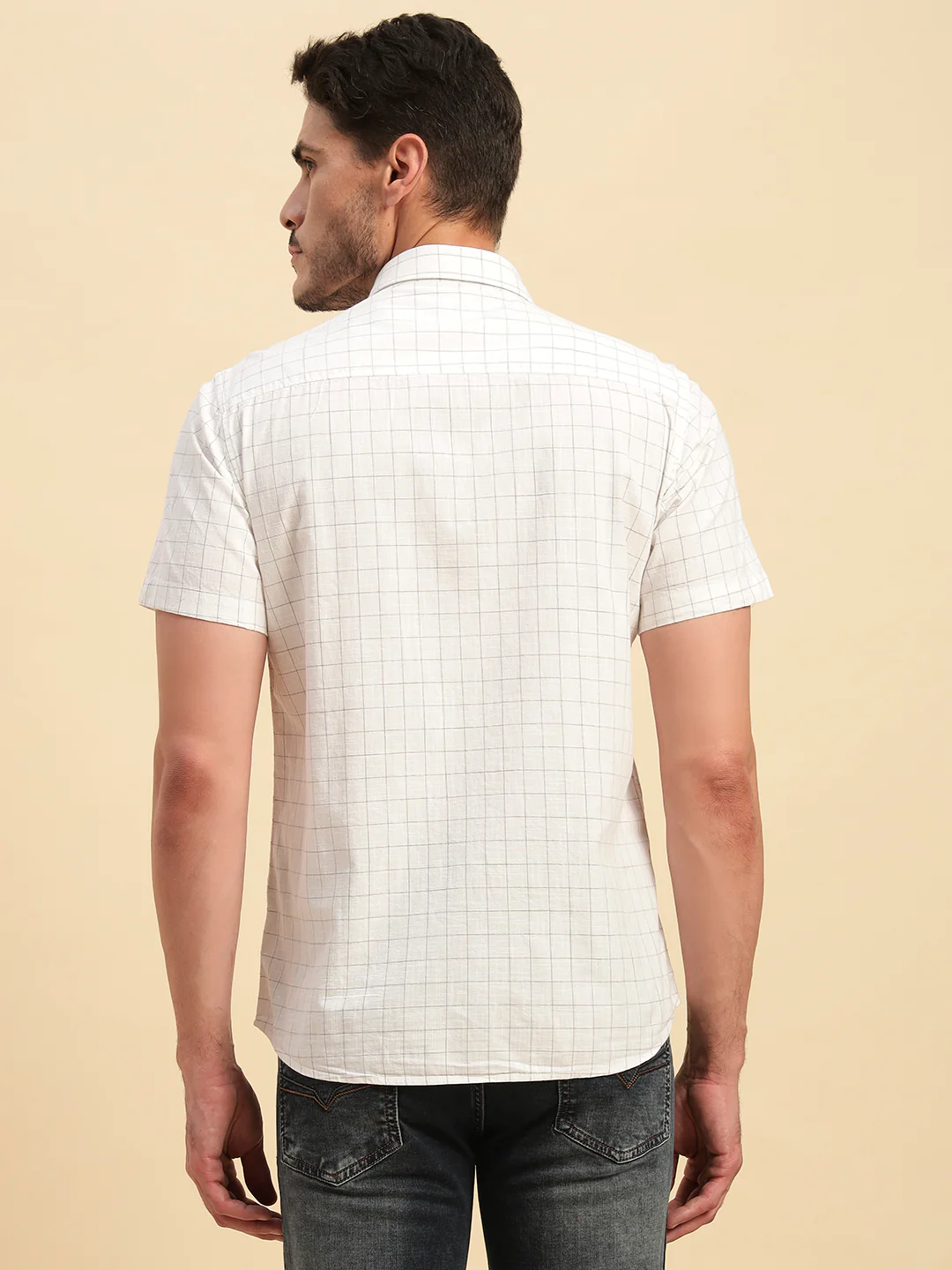 Casual Shirt for Men | Breathable & Soft with Color Fastness Regular Fit Spread Collar Neck Cotton Fabric Checkered Pattern - Image 7