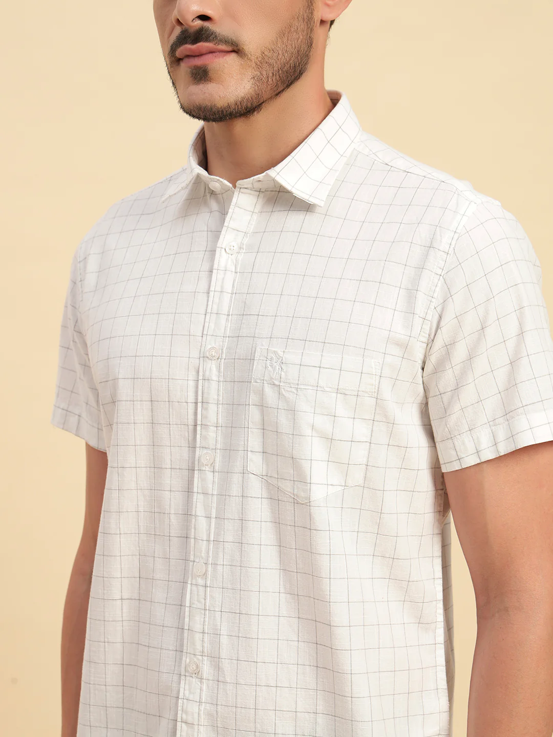 Casual Shirt for Men | Breathable & Soft with Color Fastness Regular Fit Spread Collar Neck Cotton Fabric Checkered Pattern - Image 8